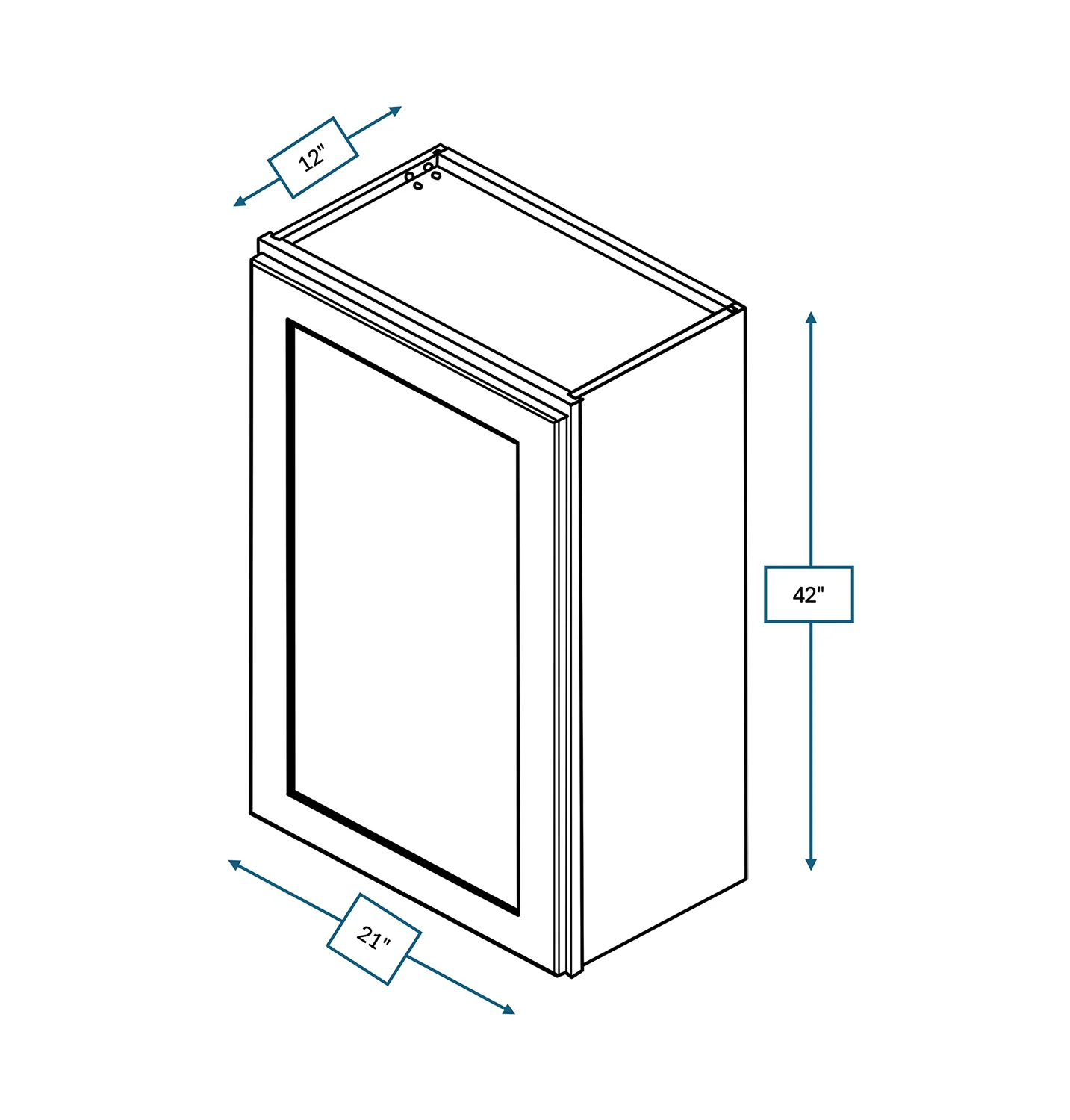 Platinum Grey 21 in. Wide x 12 in. Deep x 42 in. Tall - Wall Shaker Cabinet