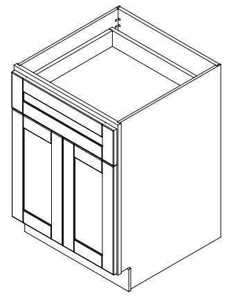 Platinum Grey 24 in. Wide x 24 in. Deep x 34.5 in. Tall - Base Shaker Cabinet - Image 2