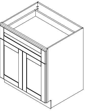 Platinum Grey 30 in. Wide x 24 in. Deep x 34.5 in. Tall - Base Shaker Cabinet - Image 2