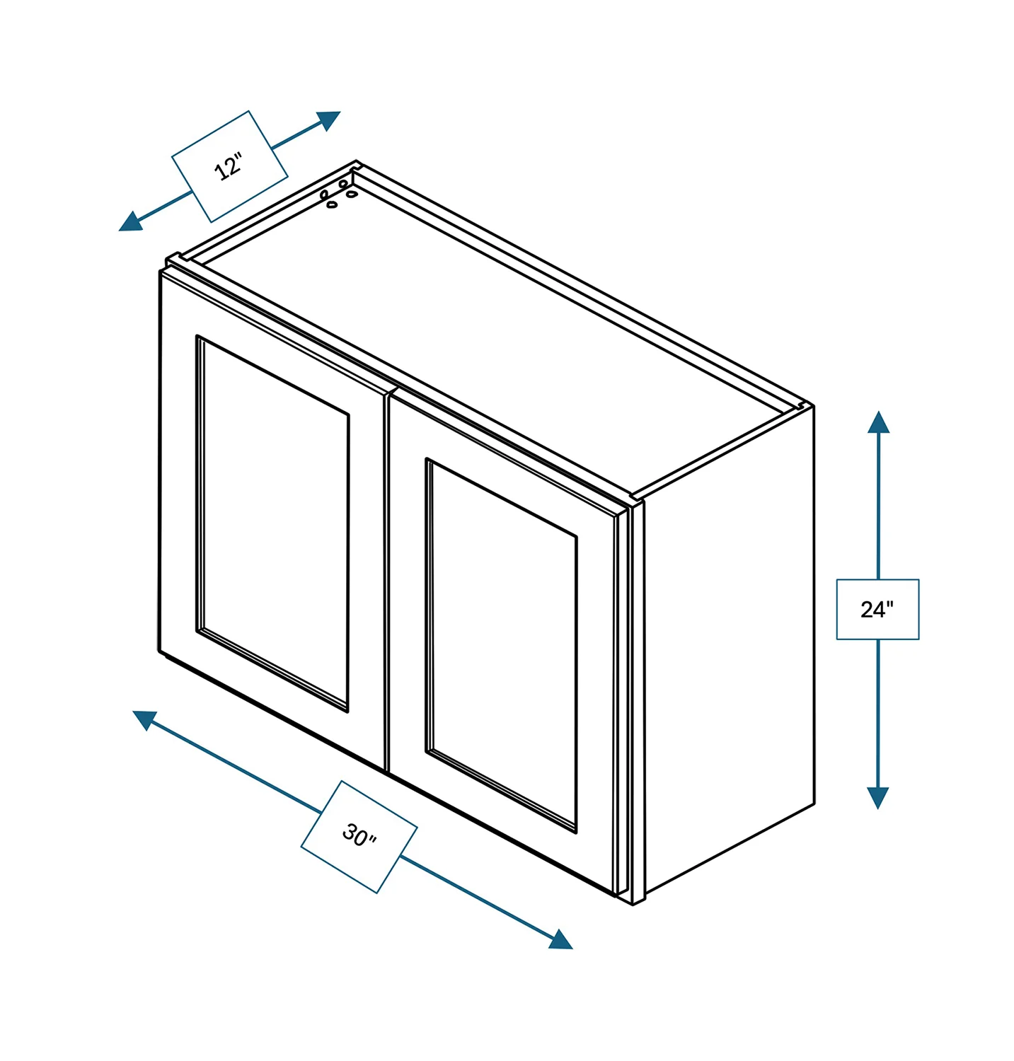 Platinum Grey 30 in. Wide x 12 in. Deep x 24 in. Tall - Wall Shaker Cabinet