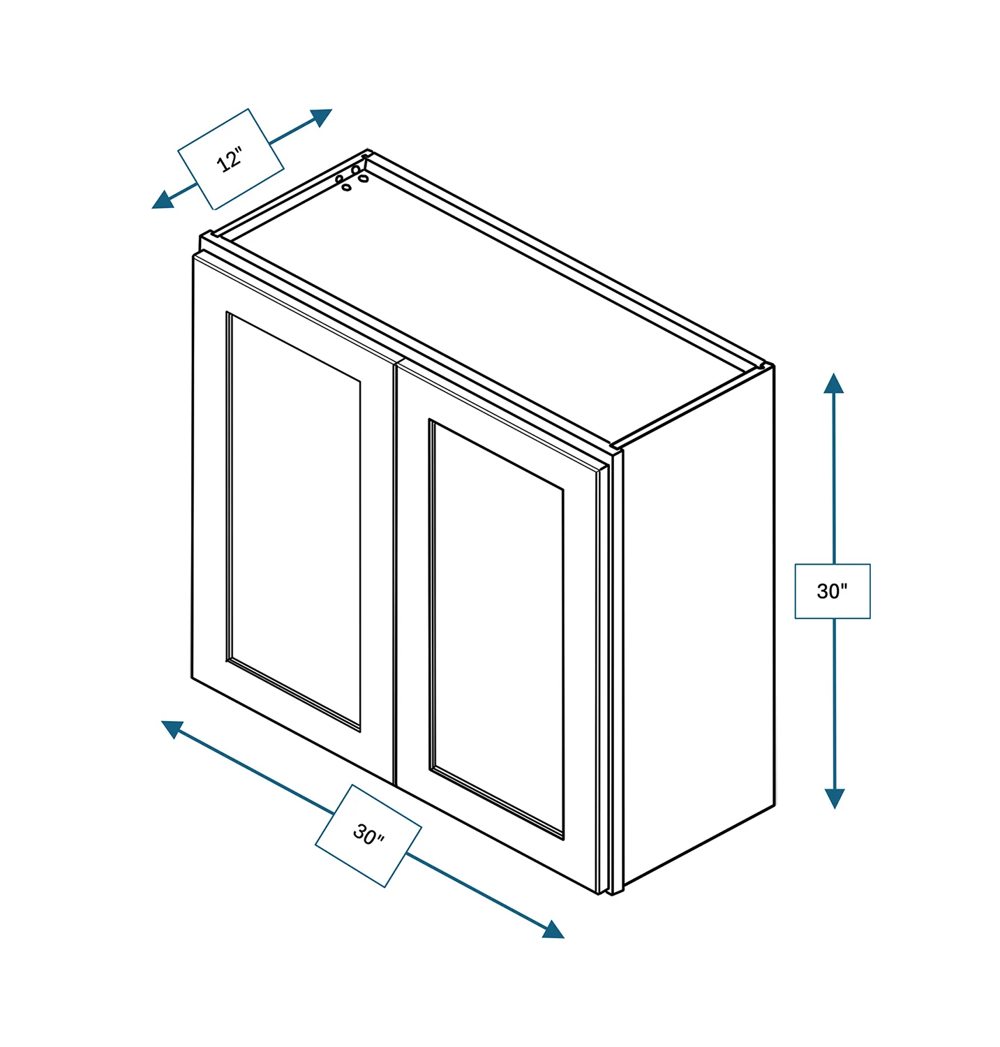 Platinum Grey 30 in. Wide x 12 in. Deep x 30 in. Tall - Wall Shaker Cabinet