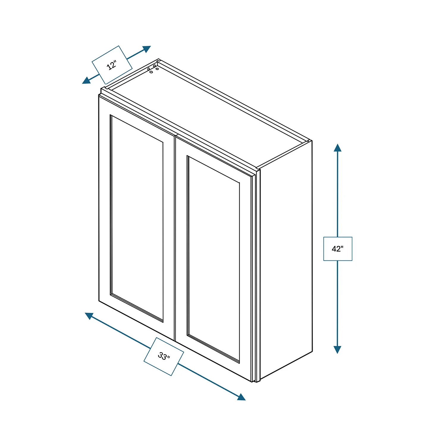 Platinum Grey 33 in. Wide x 12 in. Deep x 42 in. Tall - Wall Shaker Cabinet