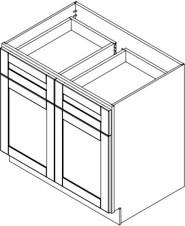 Platinum Grey 36 in. Wide x 24 in. Deep x 34.5 in. Tall - Base Shaker Cabinet - Image 2