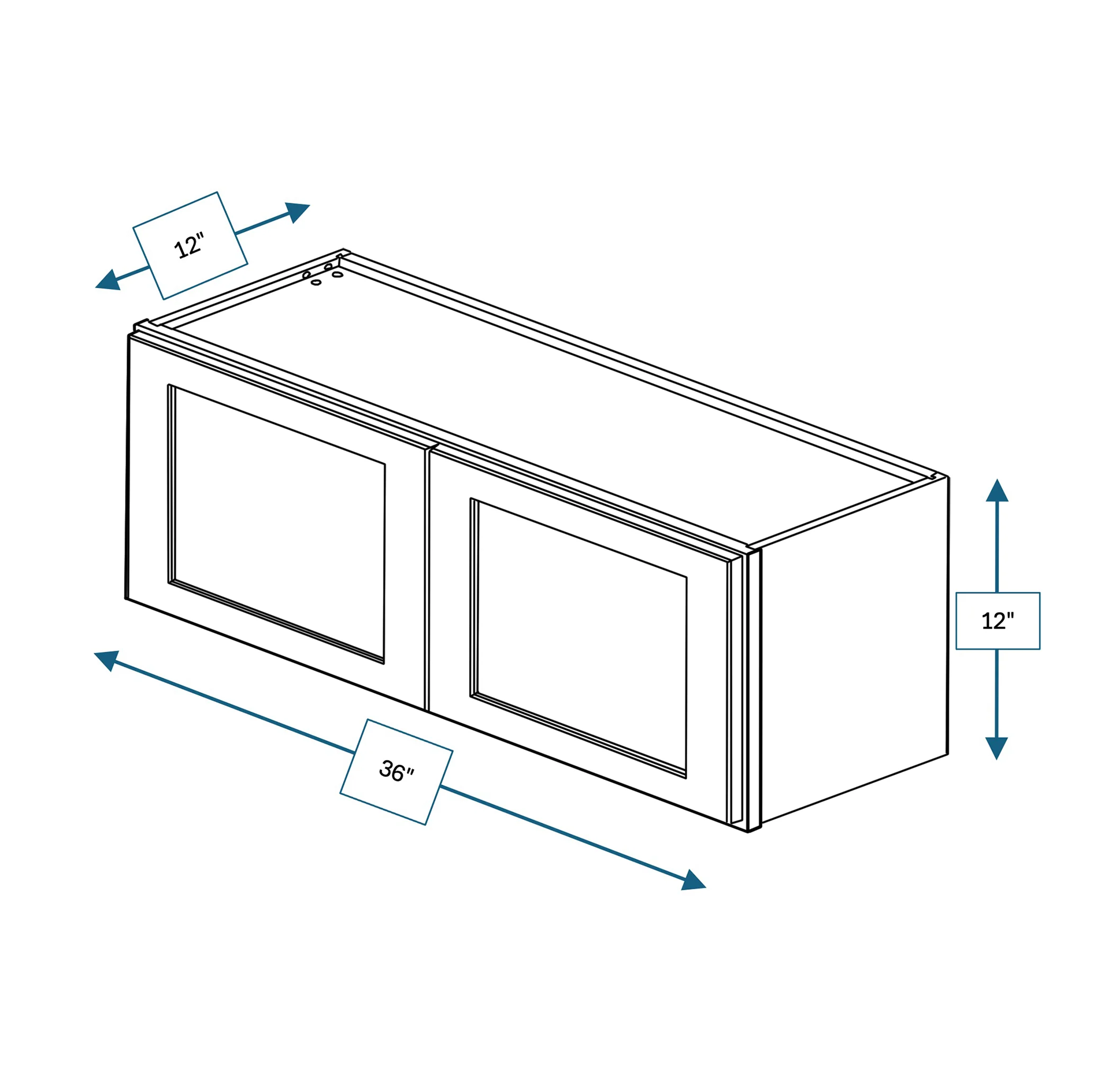 Platinum Grey 36 in. Wide x 12 in. Deep x 12 in. Tall - Wall Sahker Cabinet