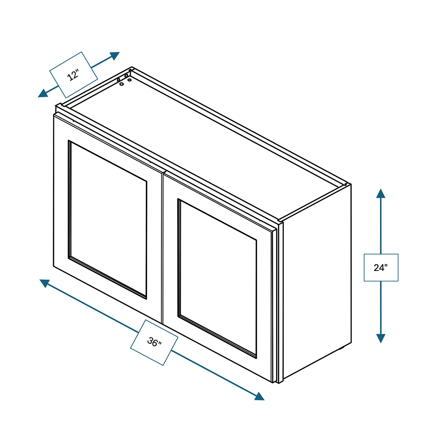 Platinum Grey 36 in. Wide x 12 in. Deep x 24 in. Tall - Wall Shaker Cabinet