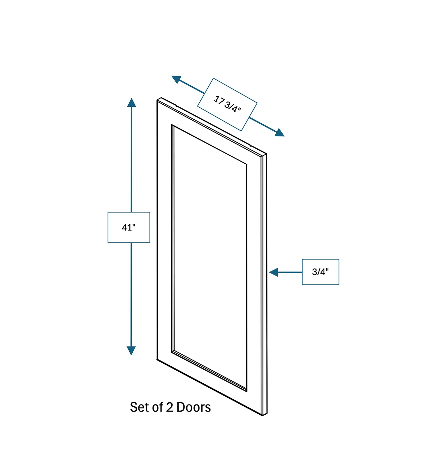 Platinum Grey Clear Glass Door for 36 in. Wide x 12 in. Deep x 42 in. Tall - Wall Shaker Cabinet - 2 Pack