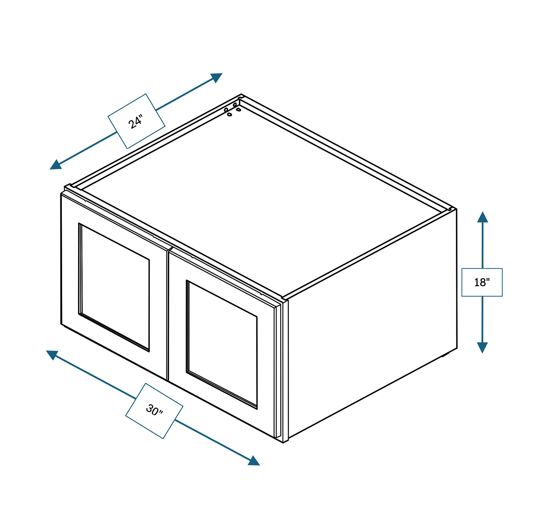 Platinum Grey 30 in. Wide x 24 in. Deep x 18 in. Tall - Double Depth Wall Shaker Cabinet