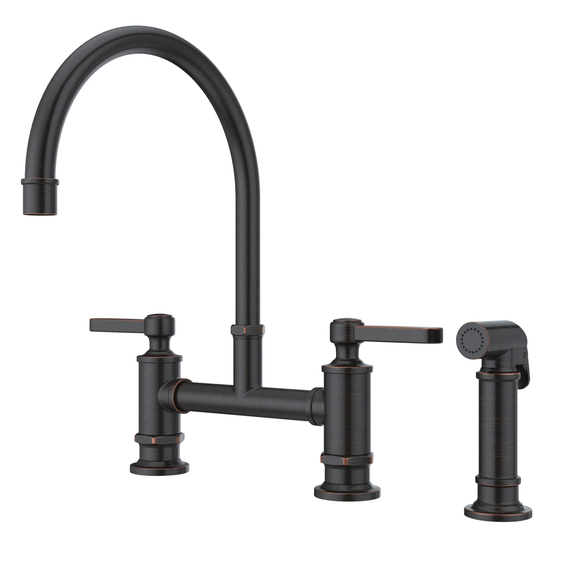 Port Haven Kitchen Faucet Bridge 2-Handle Tuscan Bronze