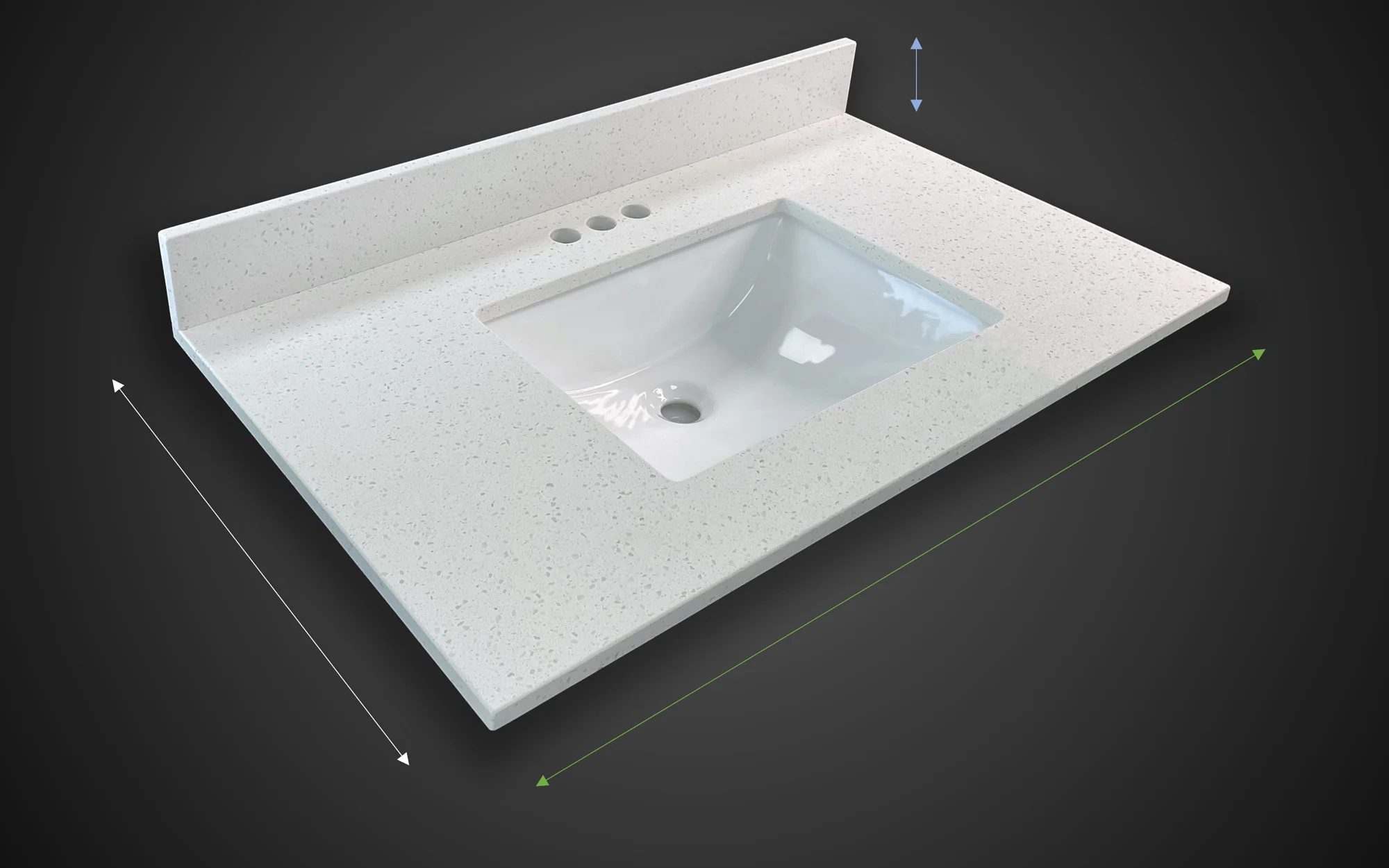 Pronto Vanity Iced White Quartz Top - Image 8