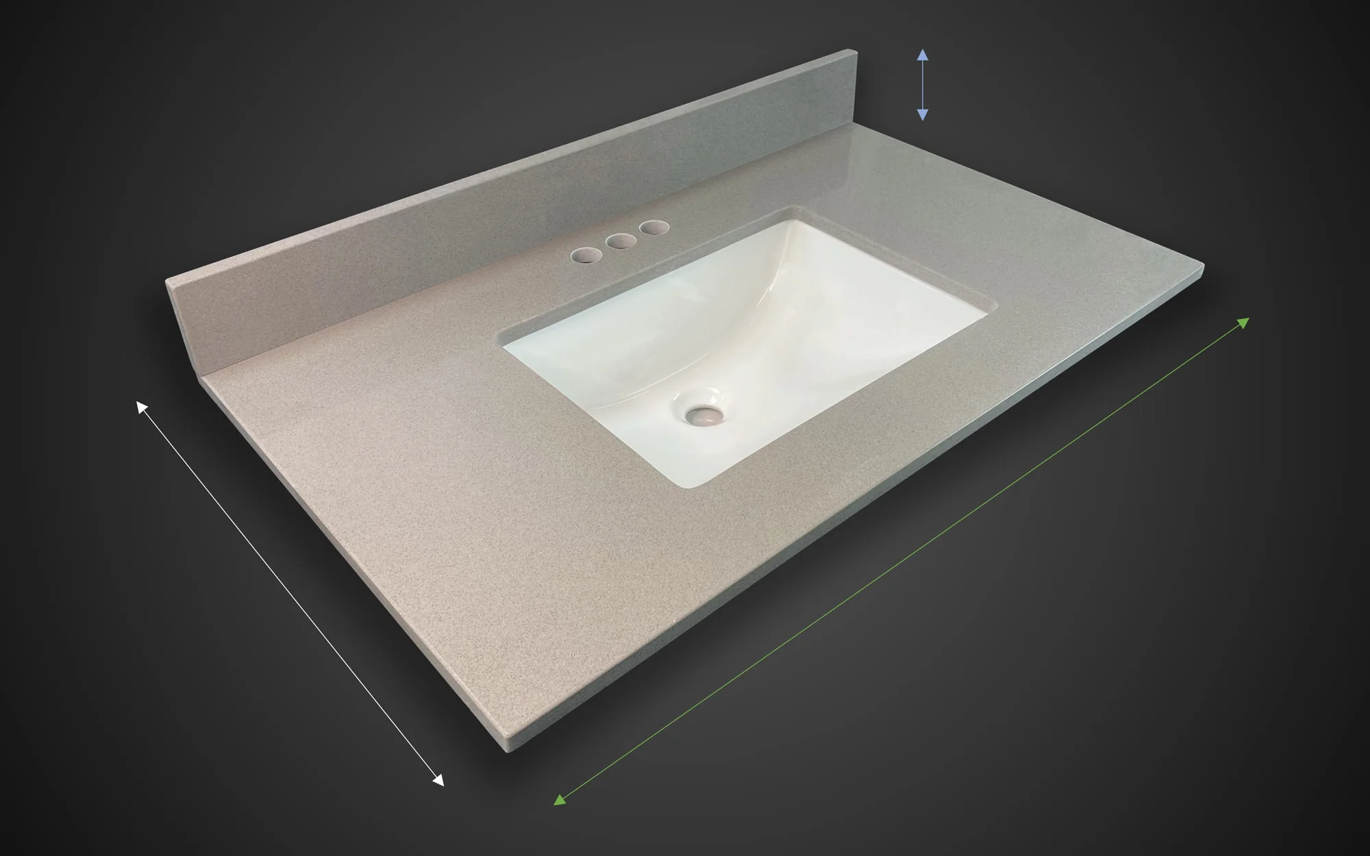 Pronto Vanity Manhattan Gray Quartz Top - Image 6
