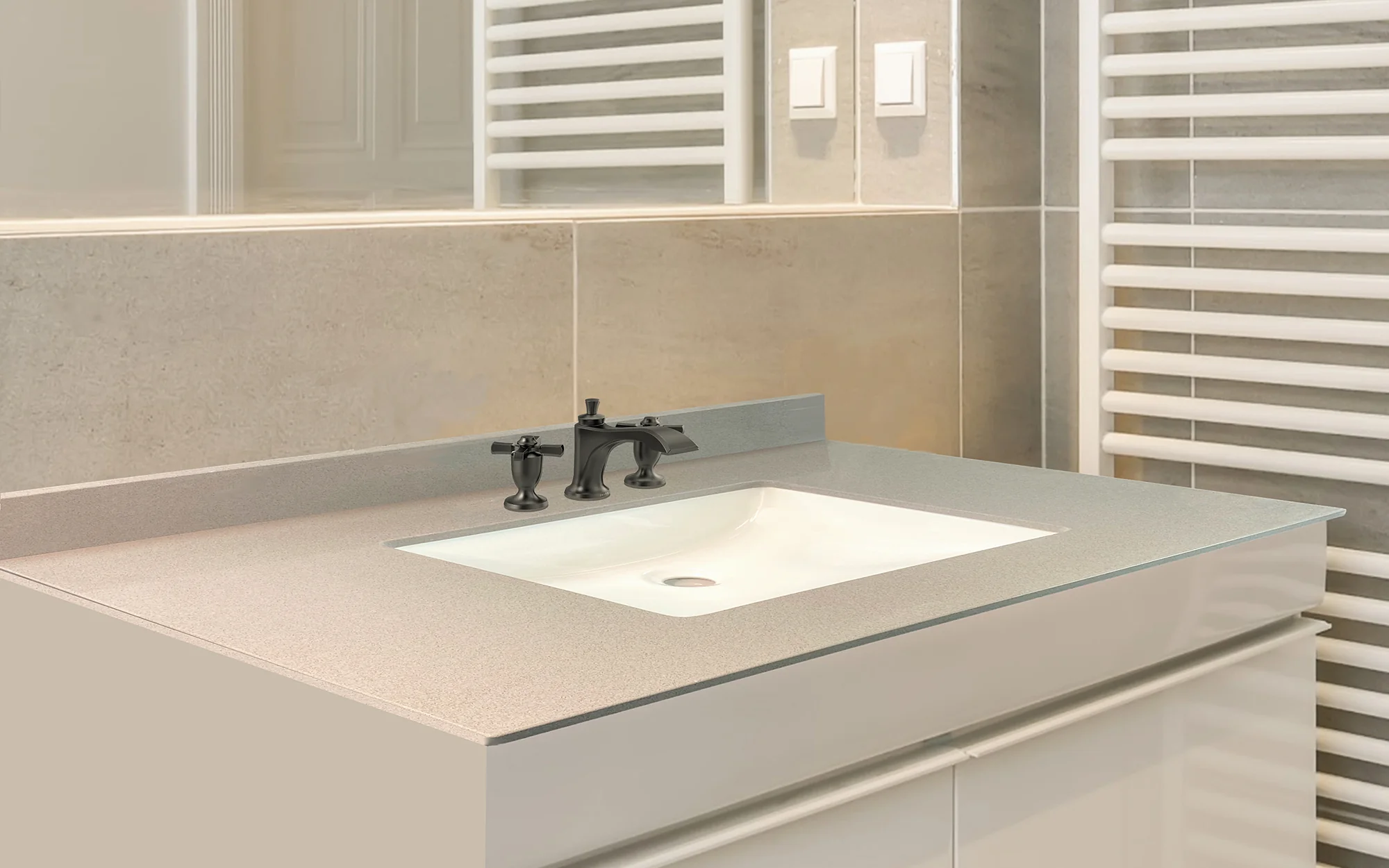 Pronto Vanity Manhattan Gray Quartz Top - Image 8