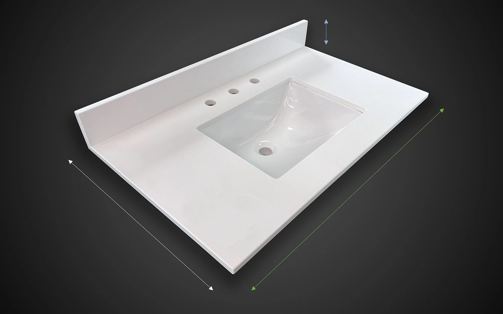 Pronto Vanity Pure White Quartz Top - Image 6
