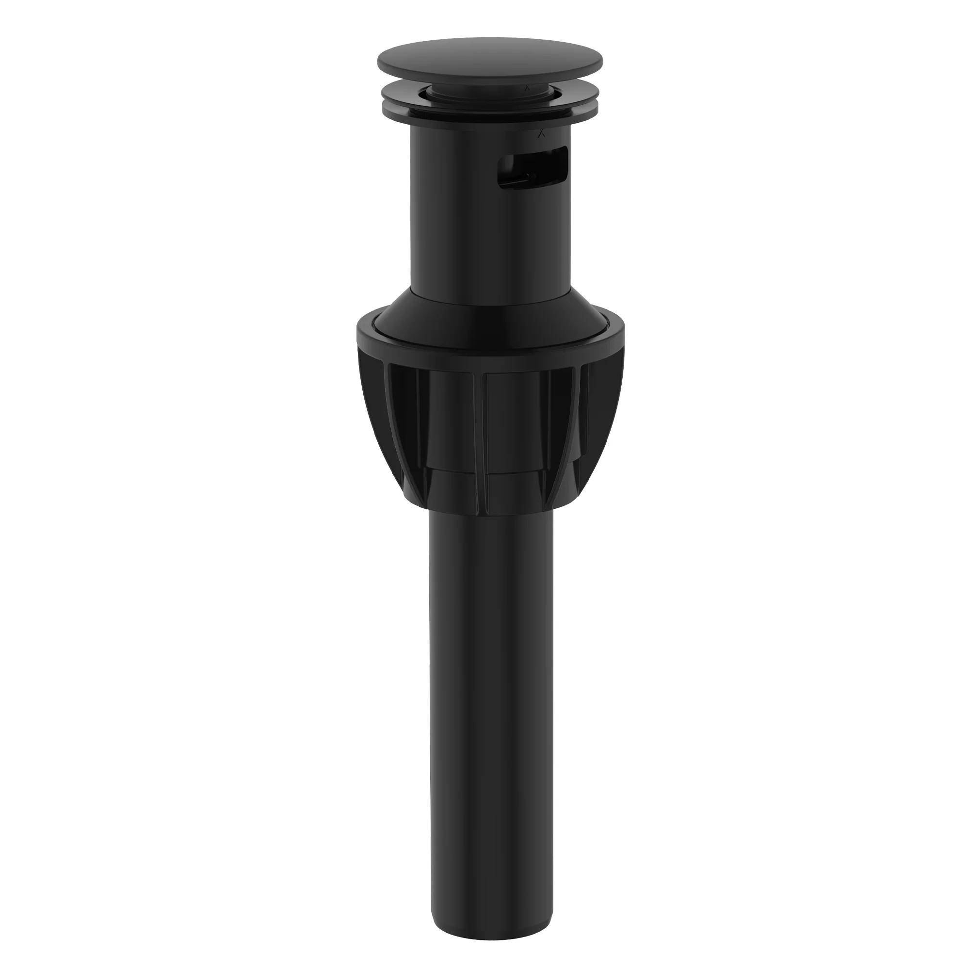 Push Pop-Up Bathroom Sink Drain Stopper with Overflow Matte Black