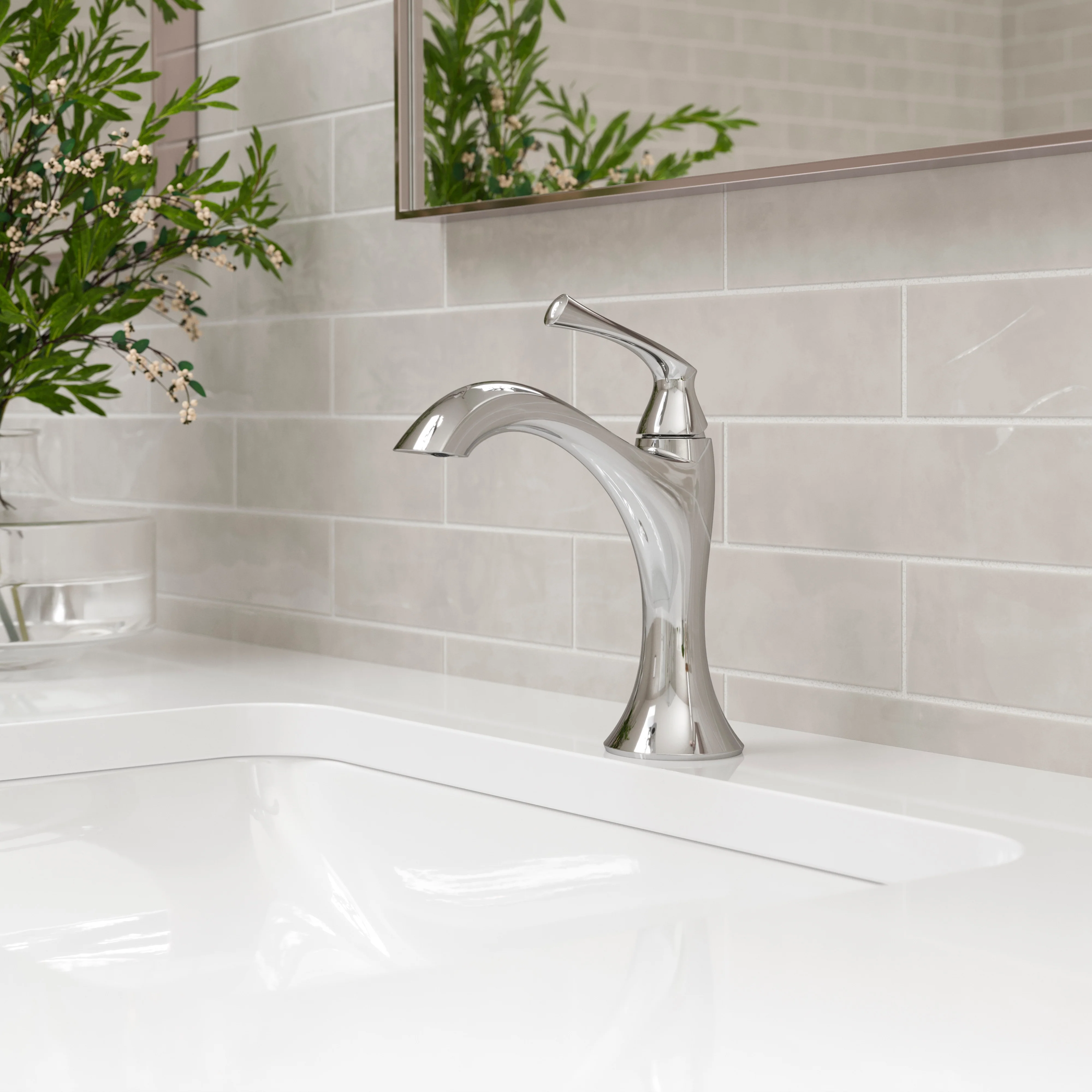 Rhen Bathroom Faucet 1-Handle Polished Chrome - Image 2