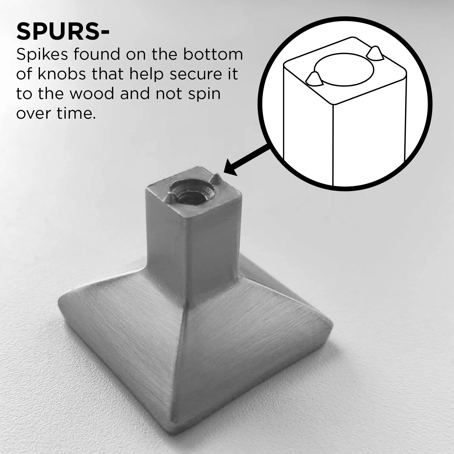 Sandrine Knob 1-3/8 Inch Square Satin Nickel Finish - Image 4