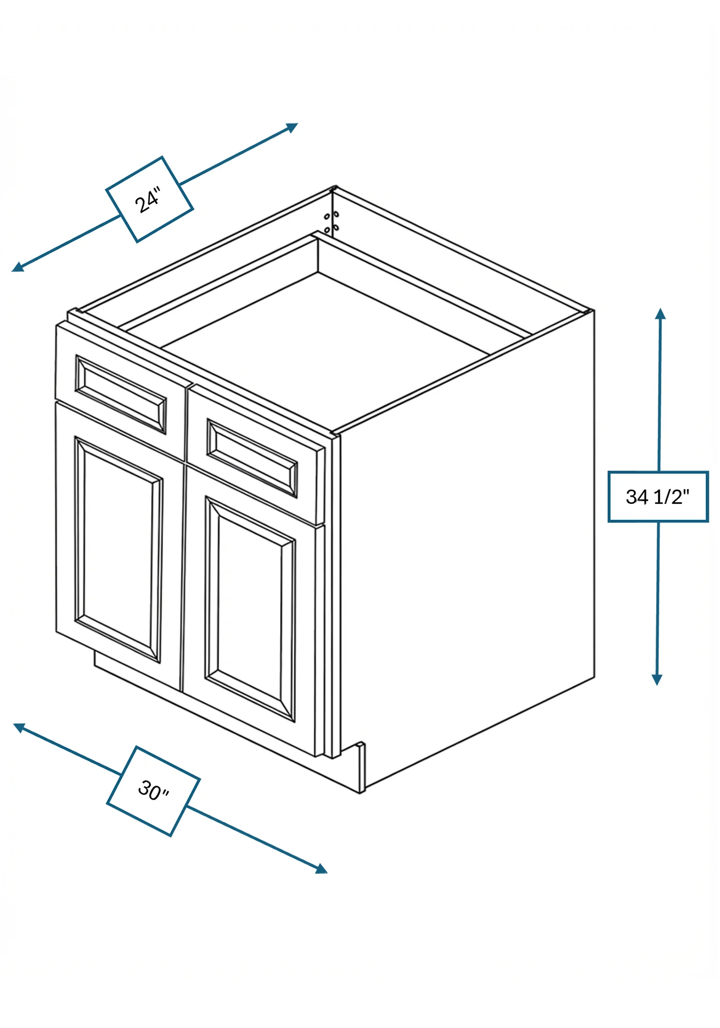 Chalet White Raised Panel 30 in. Sink Base Cabinet