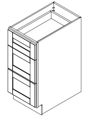 Spring Hill Hickory 15 in. Wide x 24 in. Deep x 34.5 in. Tall - 3-Drawer Base Shaker Cabinet - Image 2