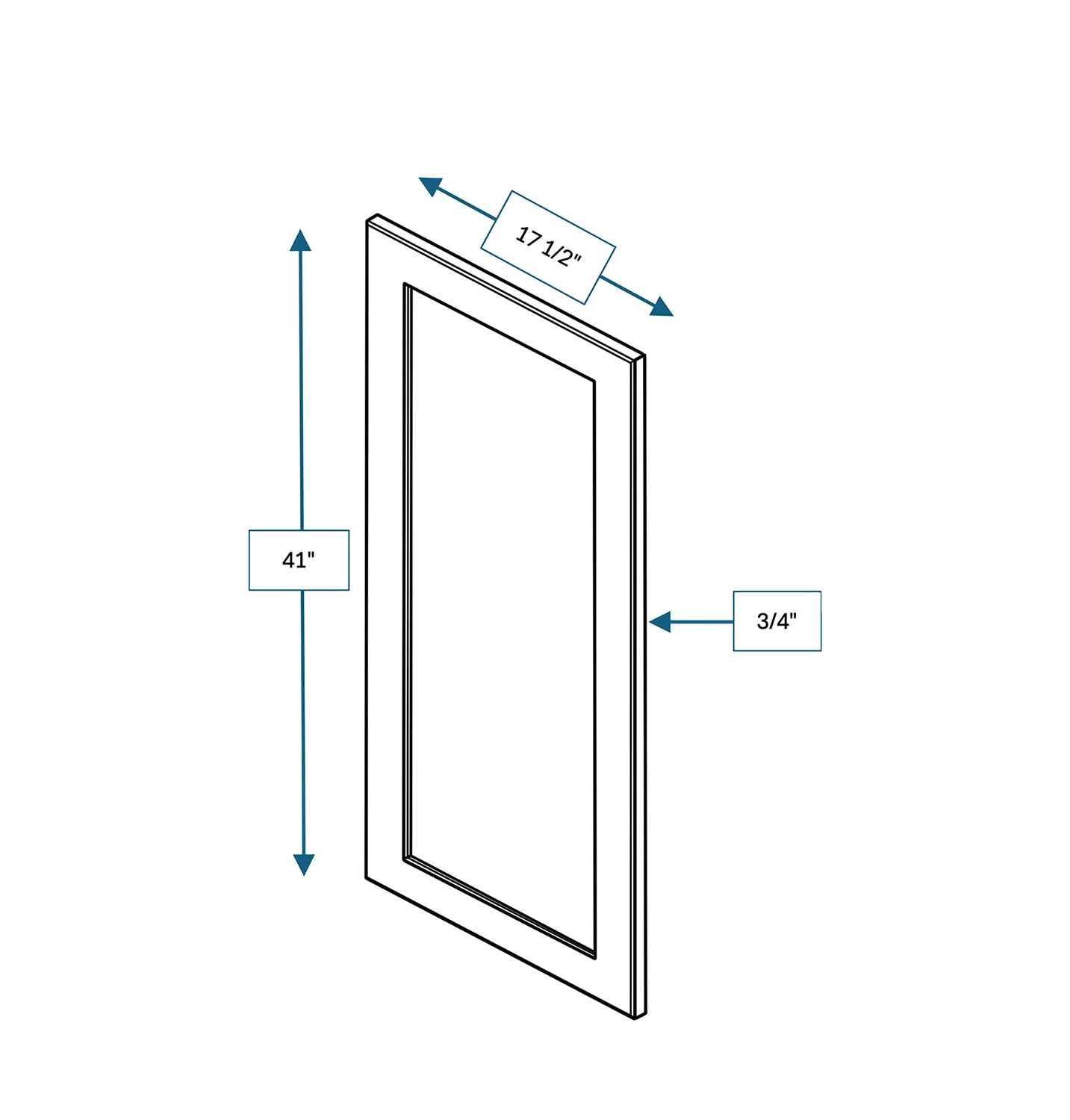 Spring Hill Hickory Clear Glass Door for 18 in. Wide x 12 in. Deep x 42 in. Tall - Wall Shaker Cabinet