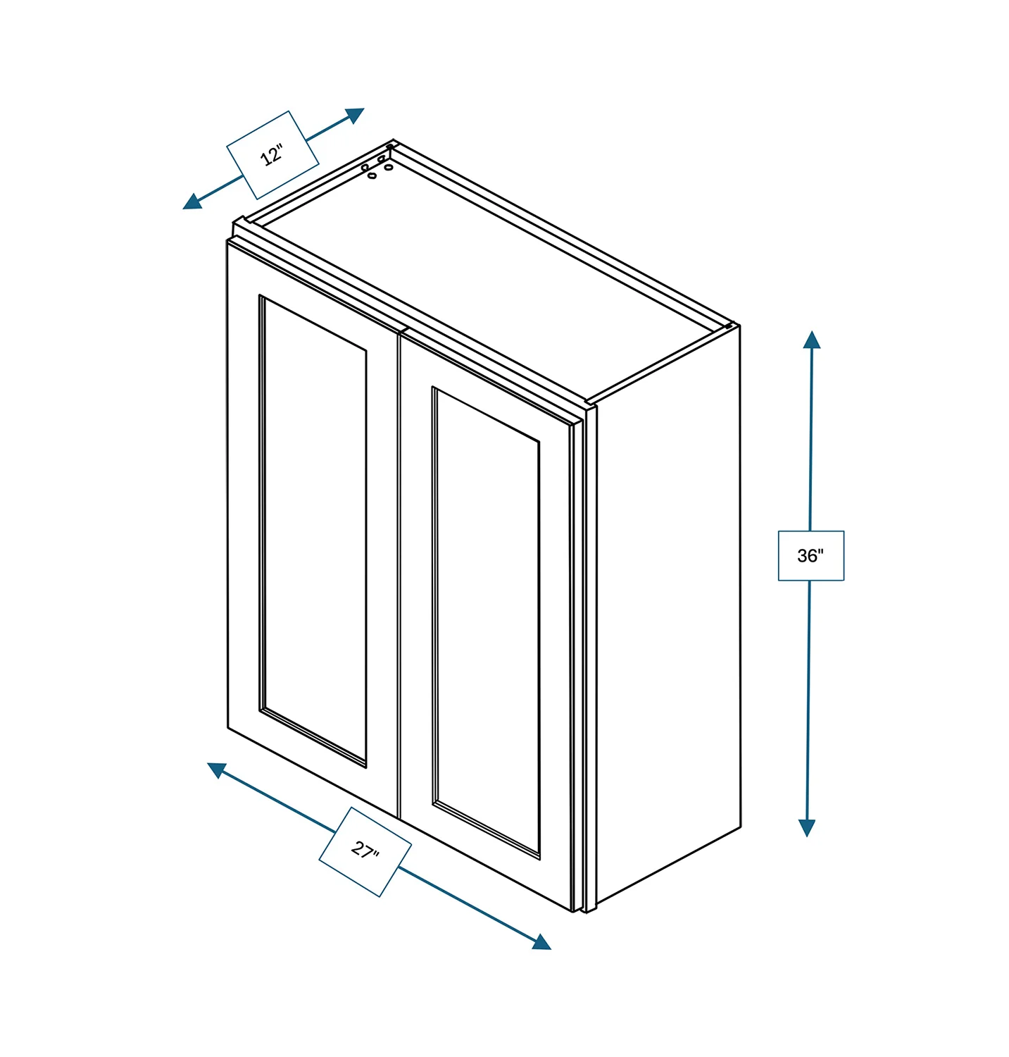 Spring Hill Hickory 27 in. Wide x 12 in. Deep x 36 in. Tall - Wall Shaker Cabinet