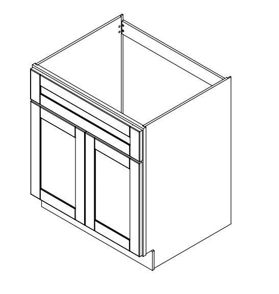 Spring Hill Hickory 30 in. Wide x 24 in. Deep x 34.5 Tall - Sink Base Shaker Cabinet - Image 2