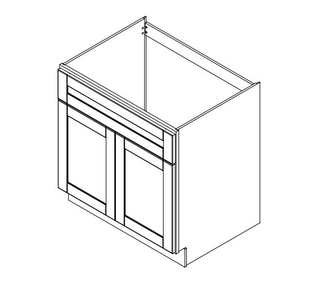 Spring Hill Hickory 33 in. Wide x 24 in. Deep x 34.5 in. Tall - Sink Base Shaker Cabinet - Image 2