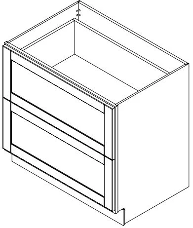Spring Hill Hickory 36 in. Wide x 24 in. Deep x 34.5 in. Tall - 2-Drawer Base Shaker Cabinet - Image 2