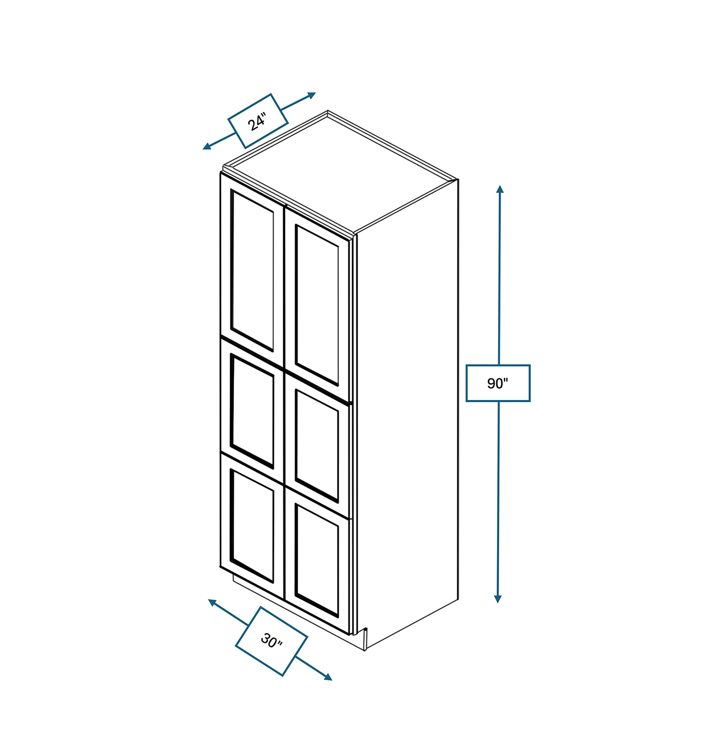 Spring Hill Hickory 30 in. Wide x 12 in. Deep x 90 in. Tall - Fridge End Shaker Cabinet