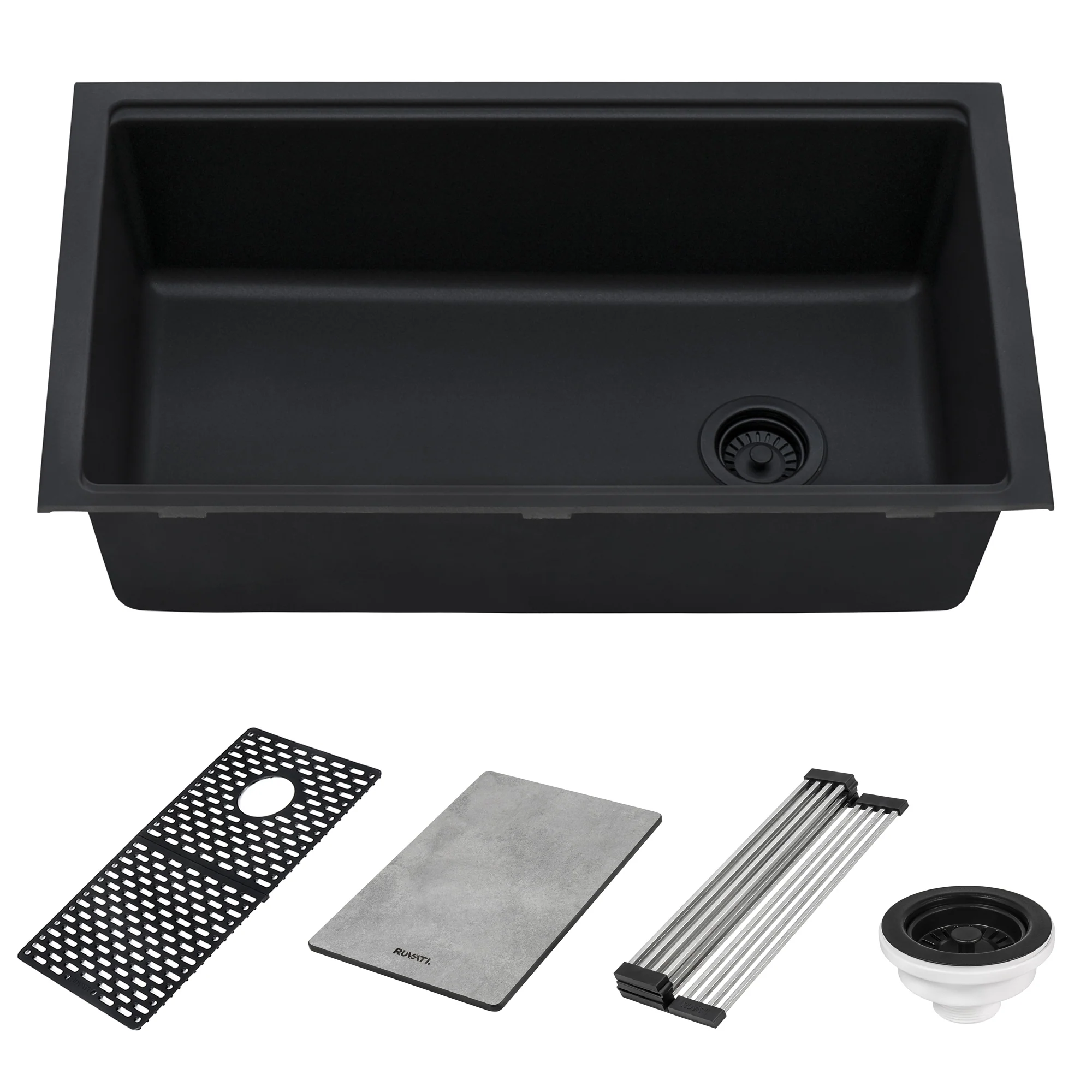 Stage Topmount 33x19 Single Basin Sink Midnight Black - Image 5