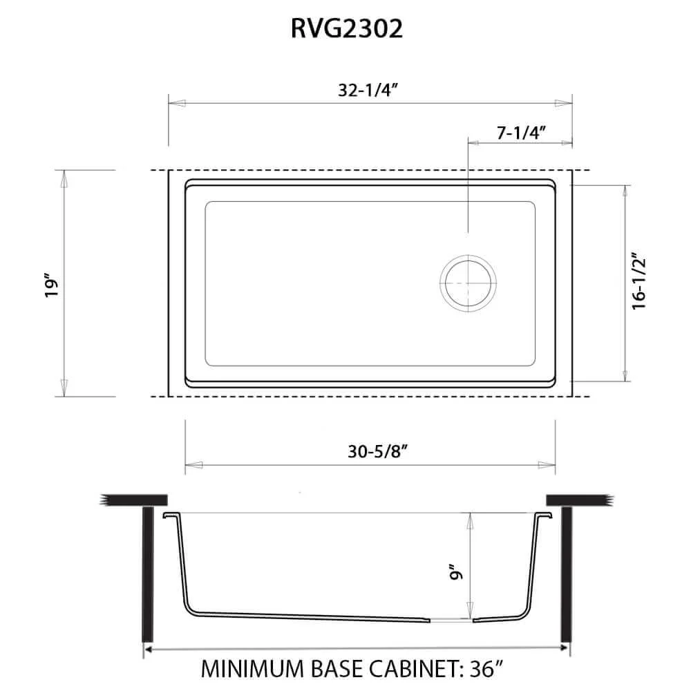 Granite Topmount 33x19 Single Basin Sink Urban Gray - Image 6