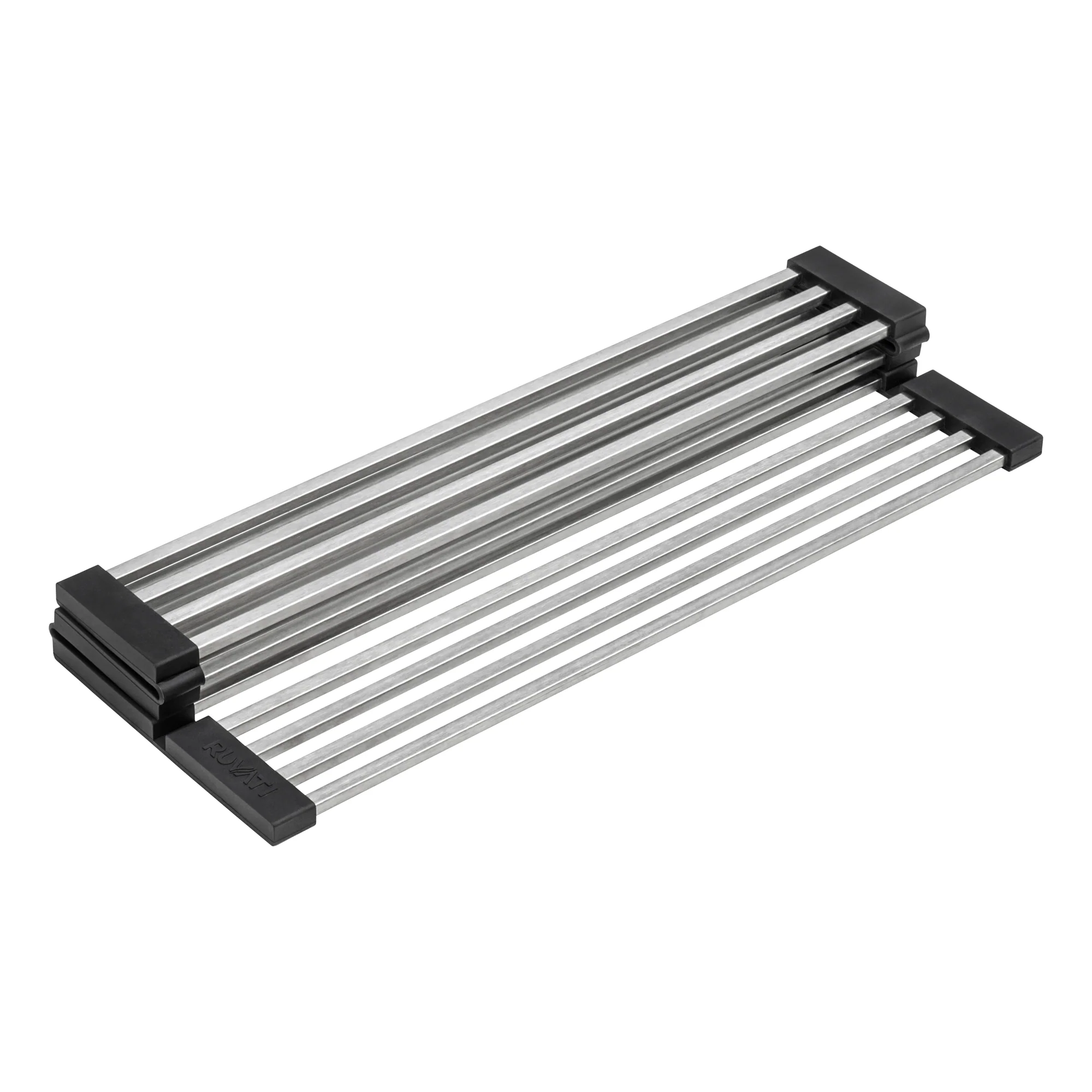 Stainless Steel and Silicone Foldable Drying Rack for Workstation Sinks Dish Mat Trivet