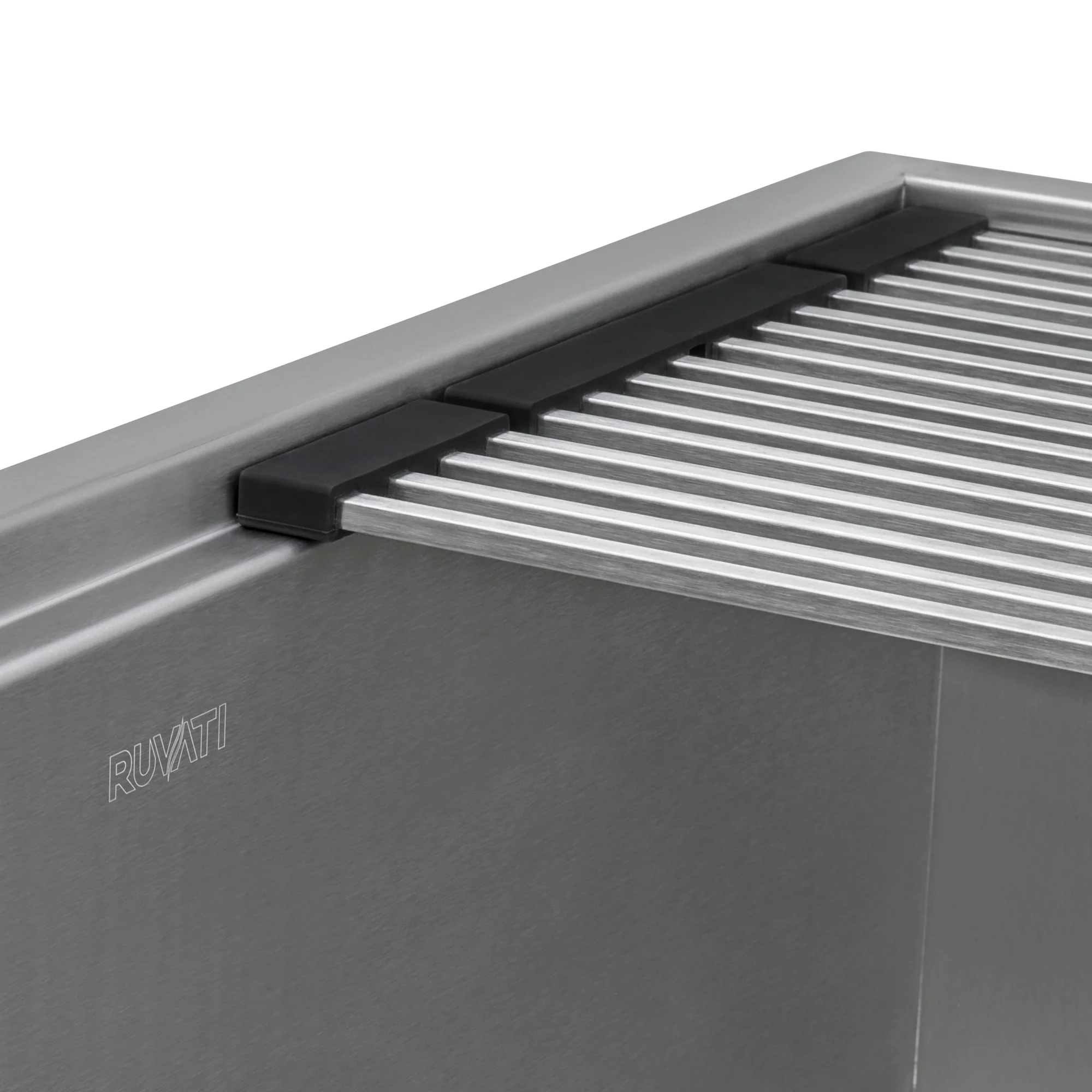 Stainless Steel and Silicone Foldable Drying Rack for Workstation Sinks Dish Mat Trivet - Image 2