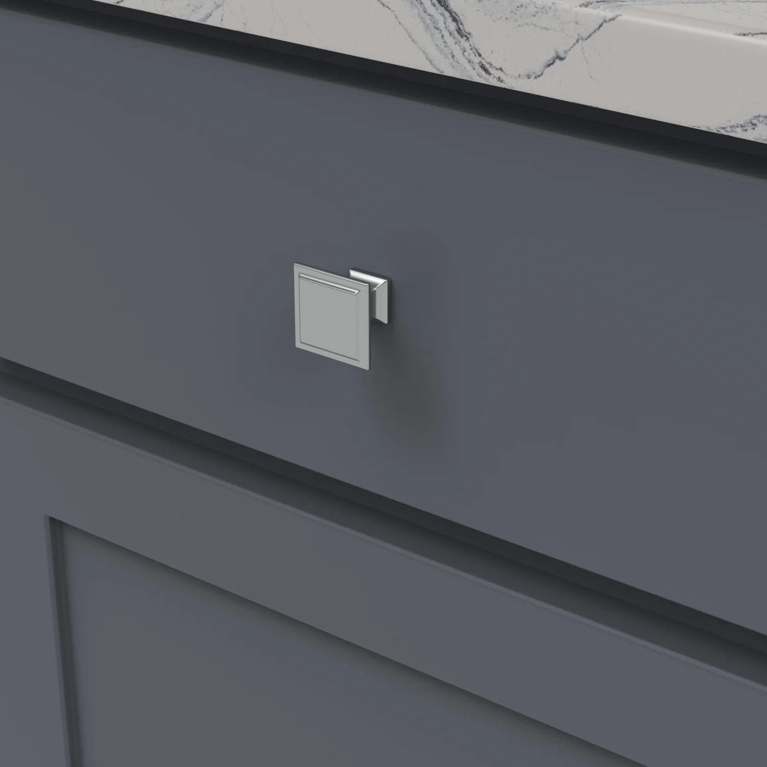 Studio II Knob 1-1/4 Inch Square Chrome Finish - Image 2