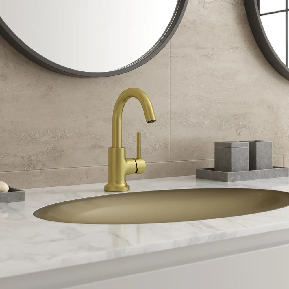 Tenet Bathroom Faucet 1-Handle Brushed Gold - Image 5
