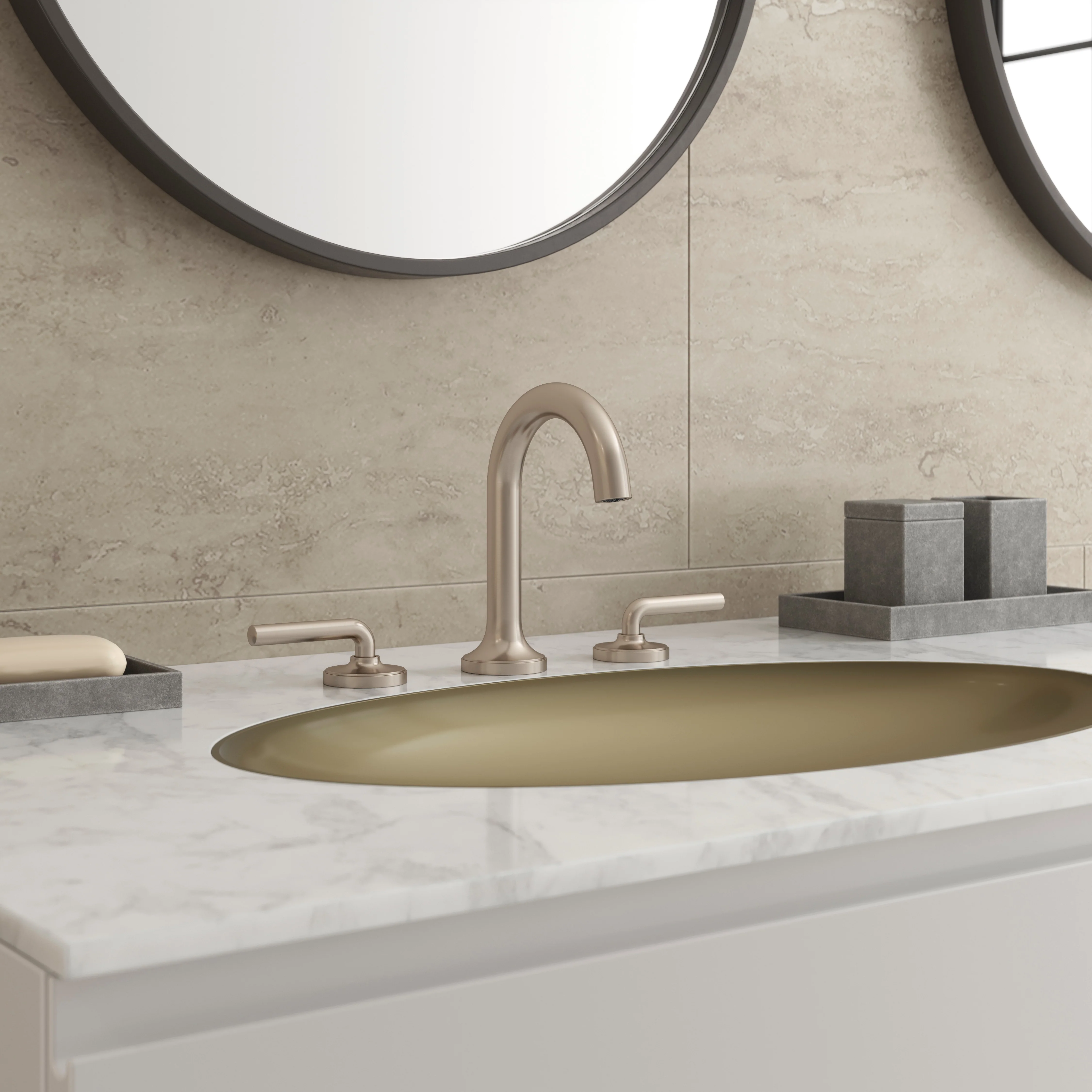 Tenet Bathroom Faucet Widespread Faucet 2-Handle Brushed Nickel - Image 4