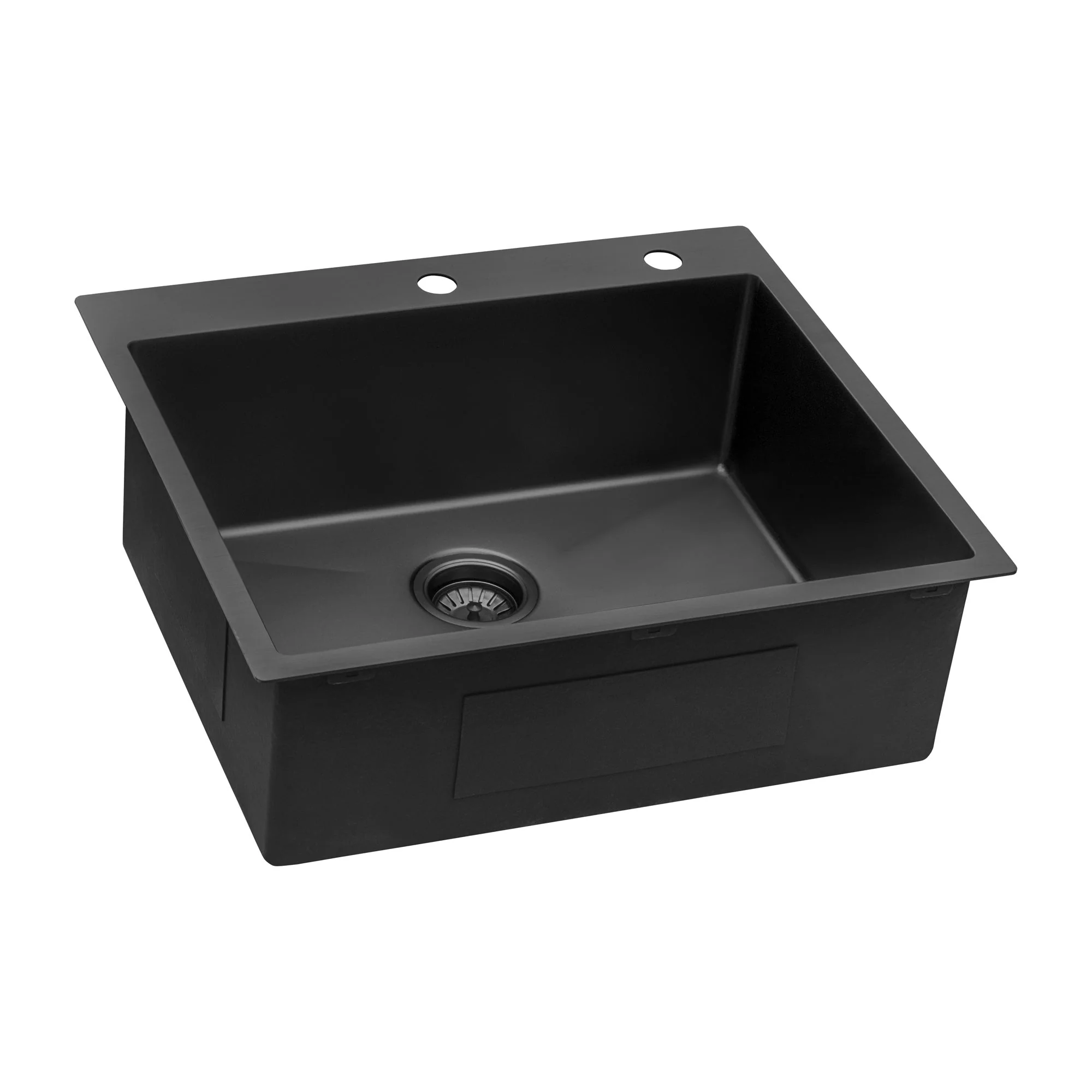 Topmount 25x22 Single Basin Sink Black - Image 3