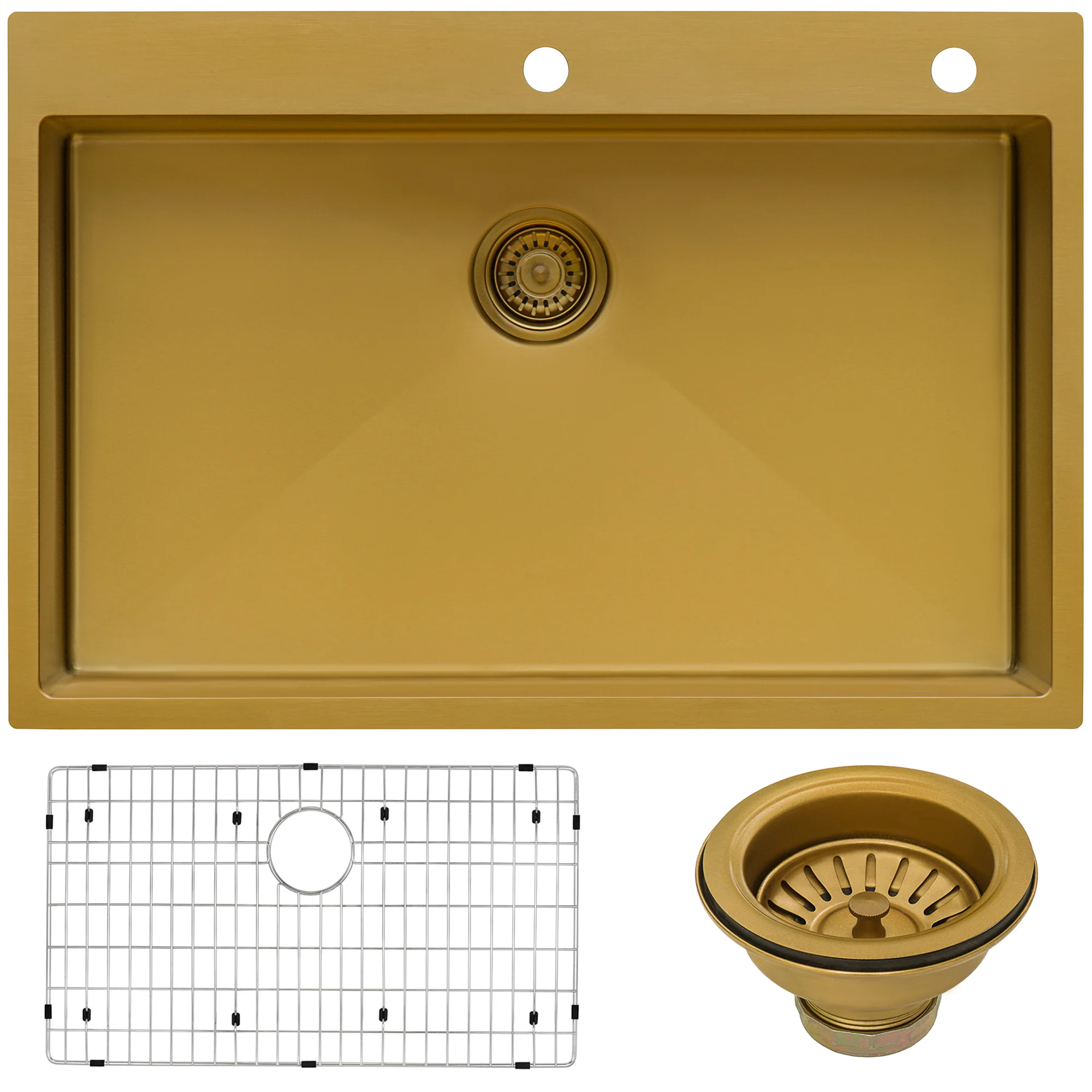 Topmount 30x22 Single Basin Sink Gold - Image 3