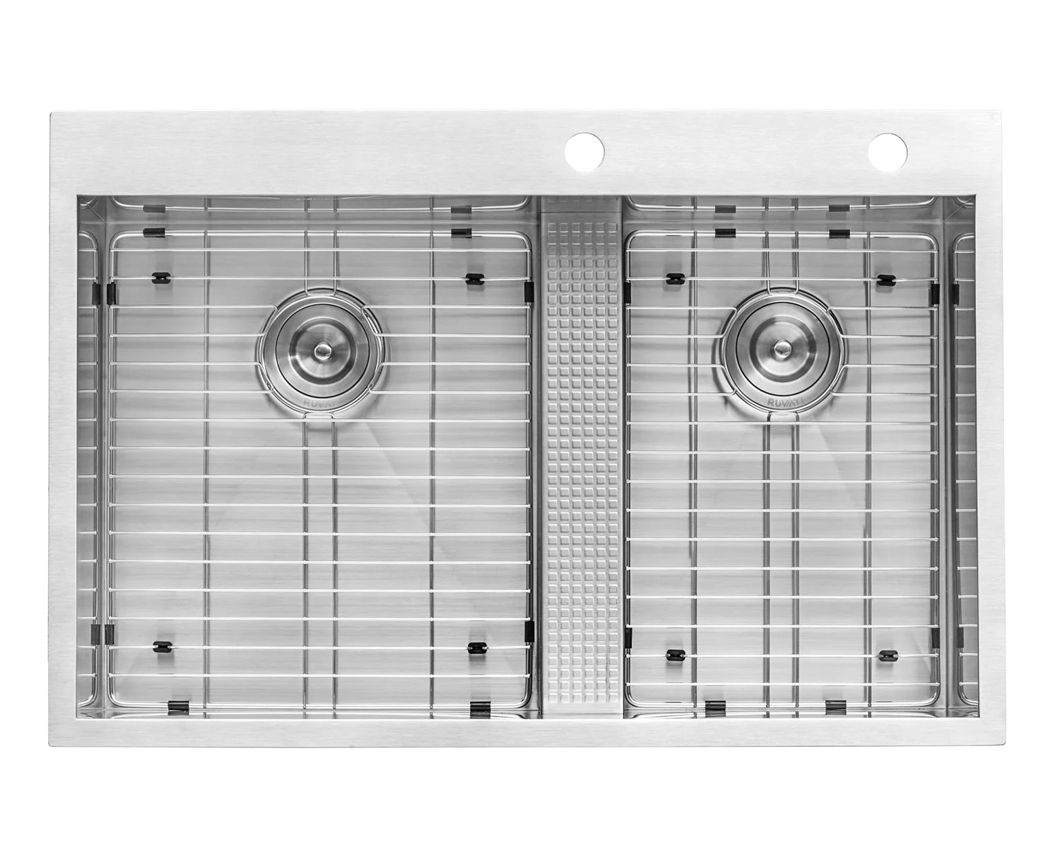 Topmount 33x22 w/ platform 60/40 L Double Basin Sink - Image 3