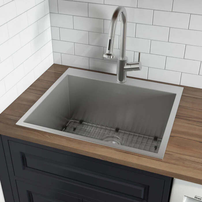 Topmount Laundry 22" x 22" x 12" Deep Utility Sink 16 Gauge Stainless Steel - Image 3