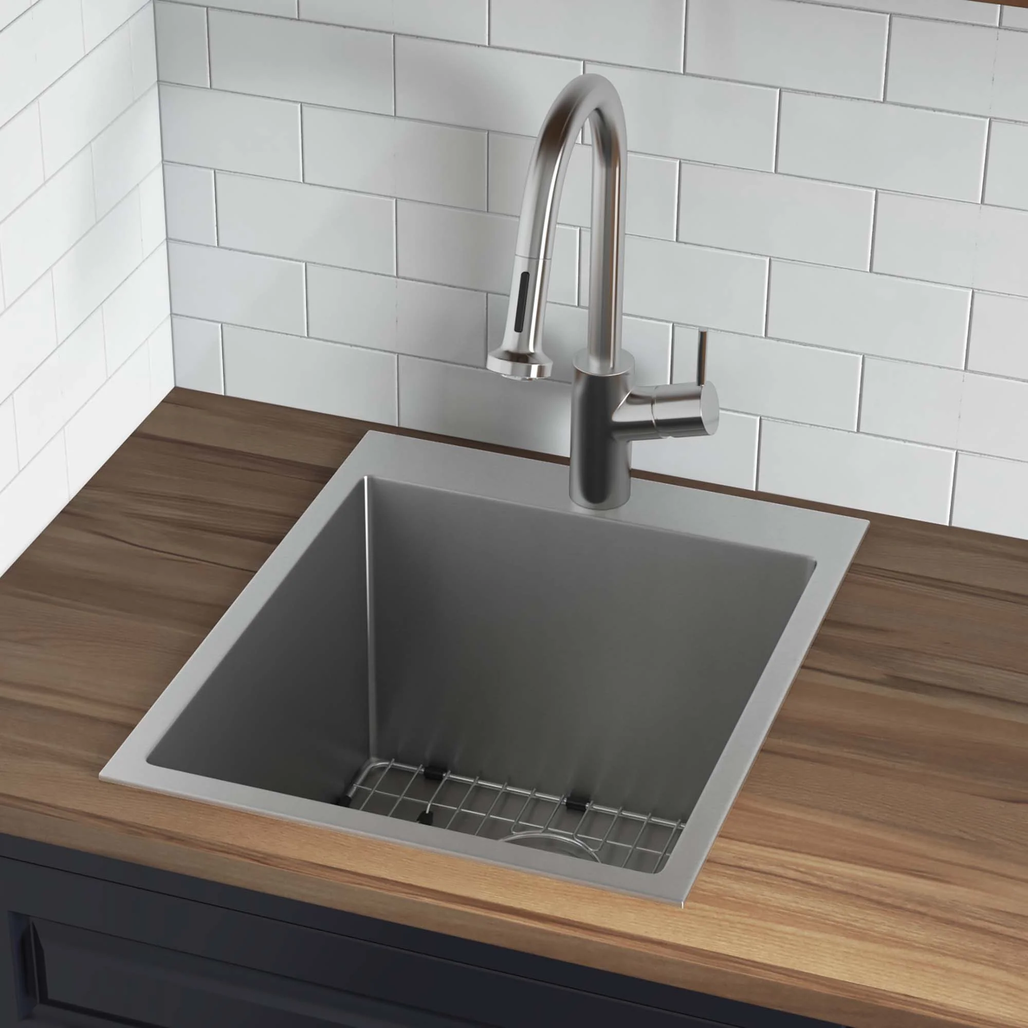 Topmount Laundry Utility Sink 18 x 22 x 12 '' Rounded Corners Deep 16 Gauge Stainless Steel