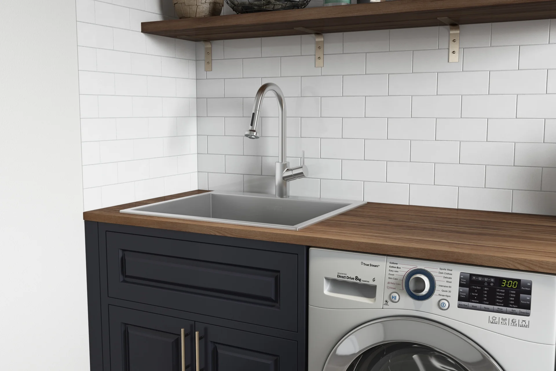 Topmount Laundry Utility Sink 27 x 22 x 12 '' Rounded Corners Deep 16 Gauge Stainless Steel - Image 4