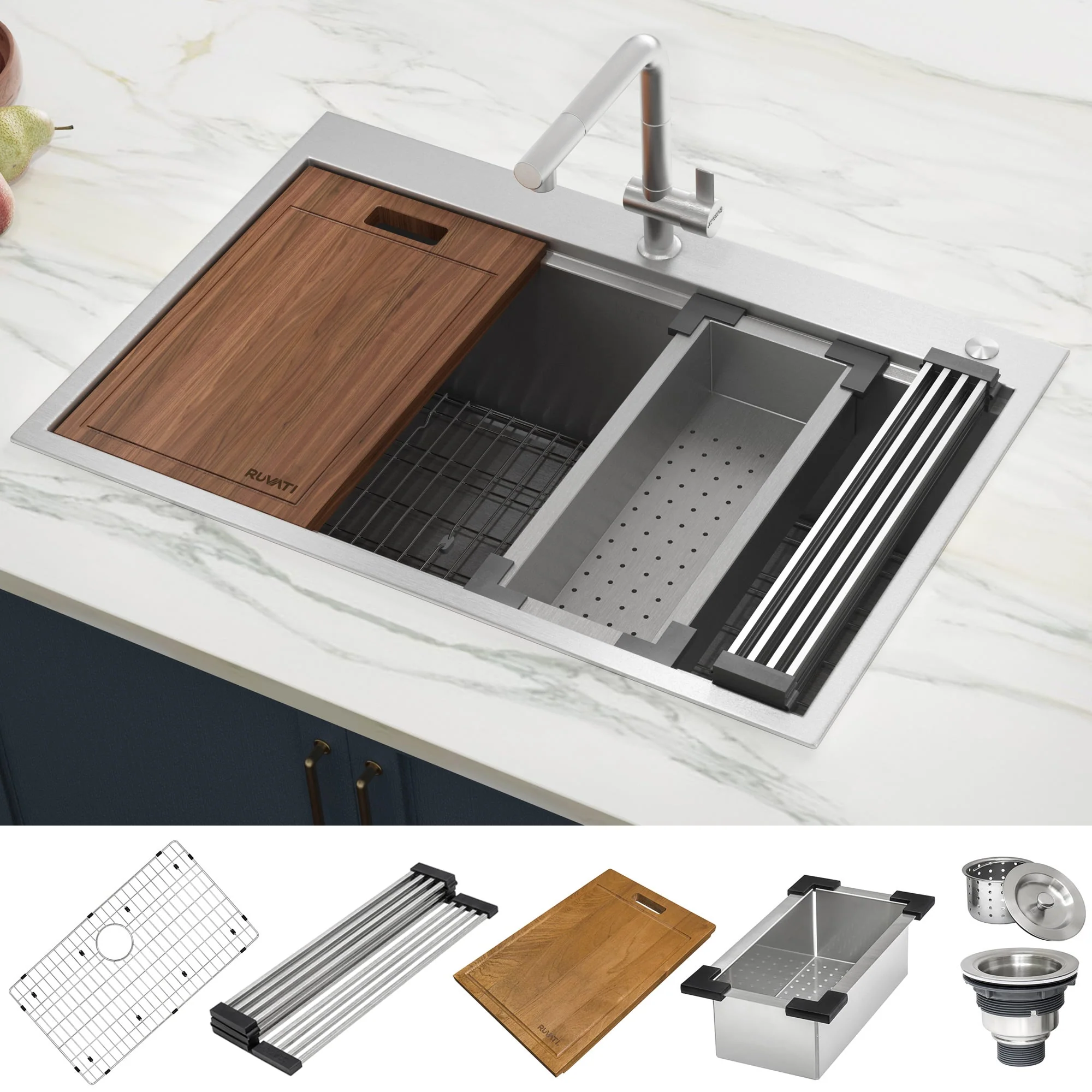 Topmount Workstation 30x22 Single Basin Sink - Image 2