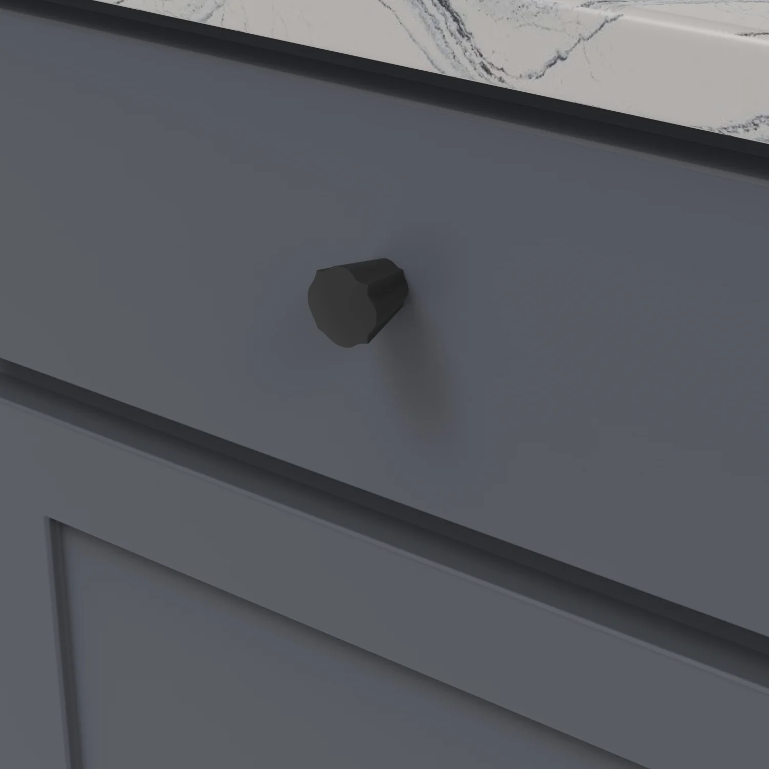 Trellis Knob 1-3/16 Inch Diameter Matte Black Finish - Image 2