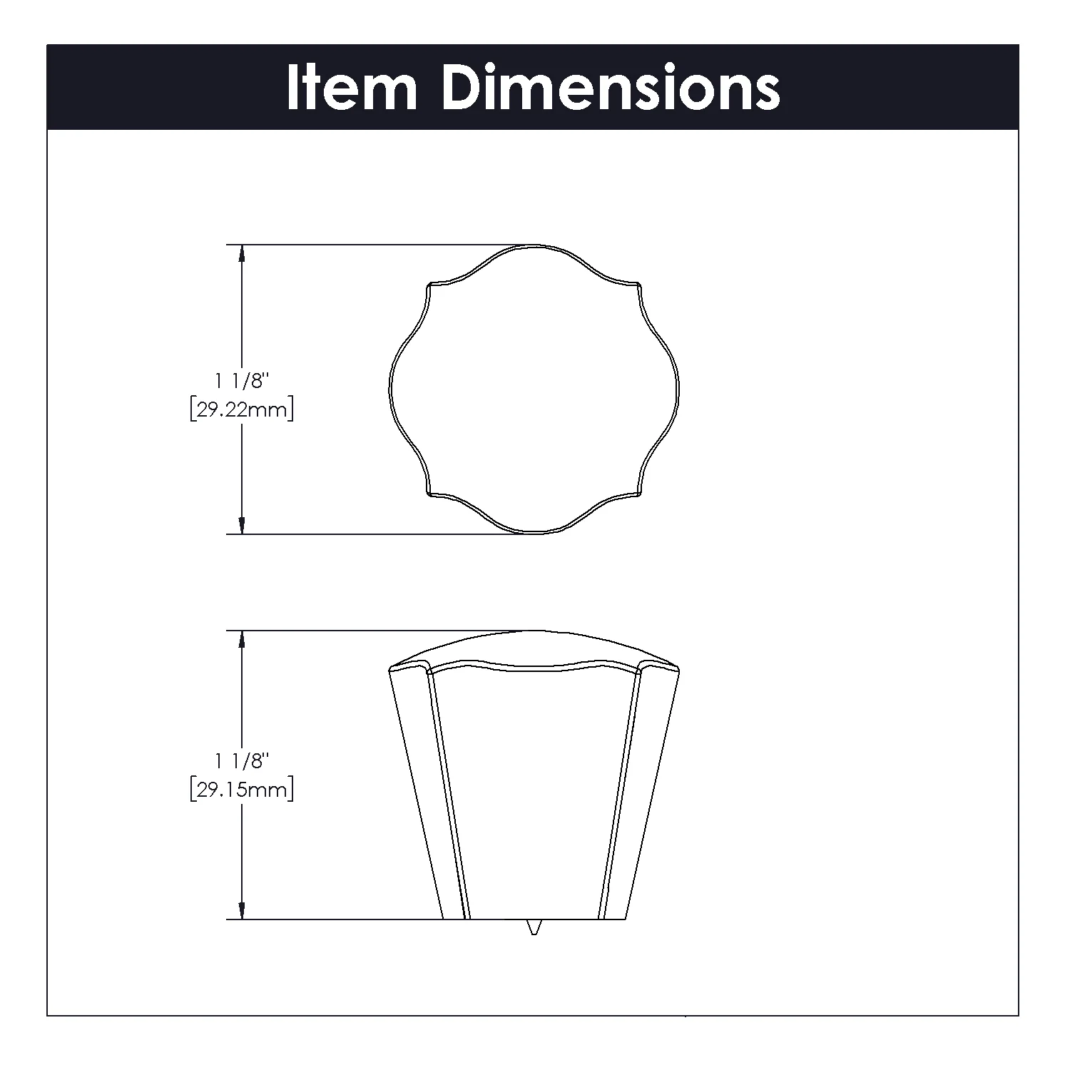 Trellis Knob 1-3/16 Inch Diameter Matte Black Finish - Image 4