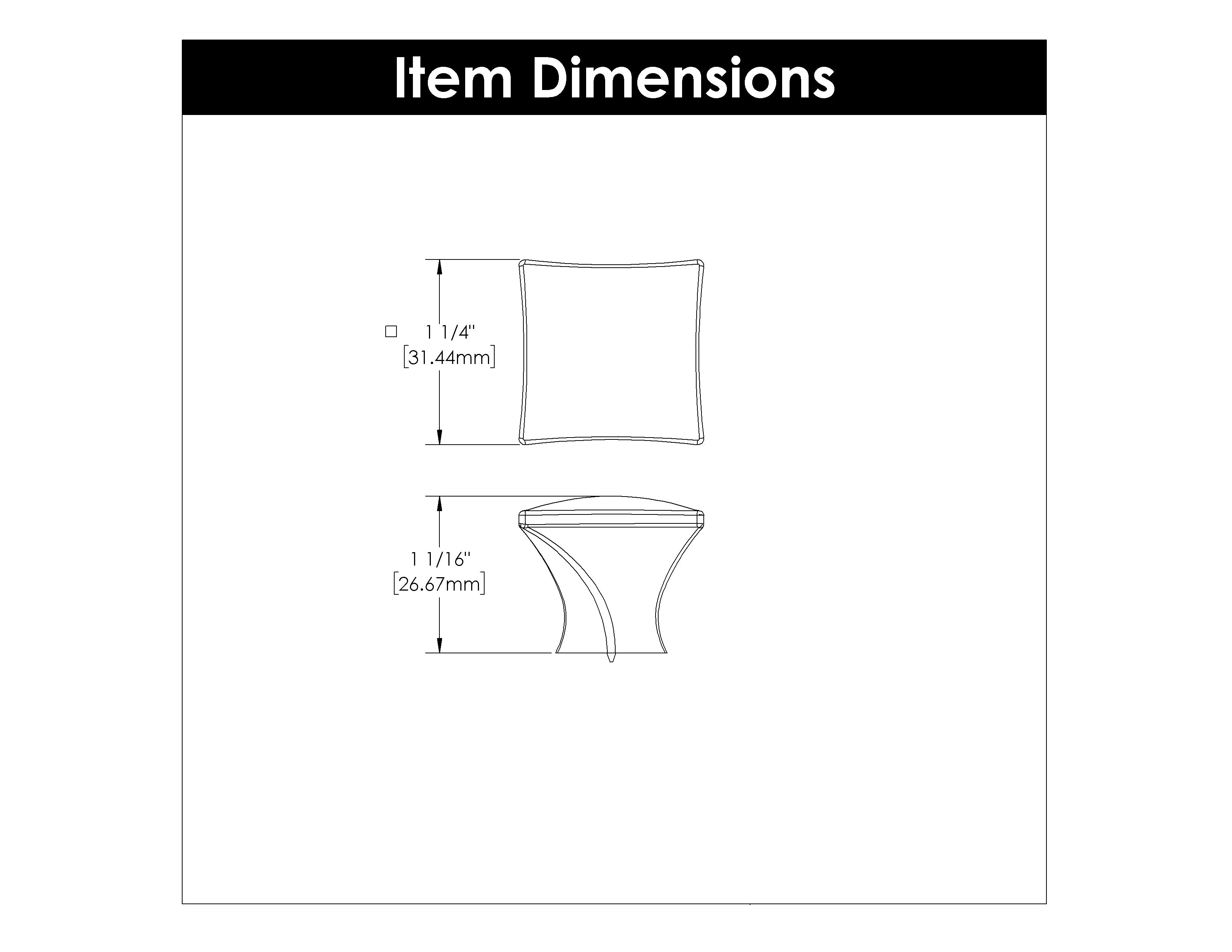 Twist Knob 1-1/4 Inch Square Black Iron Finish - Image 3
