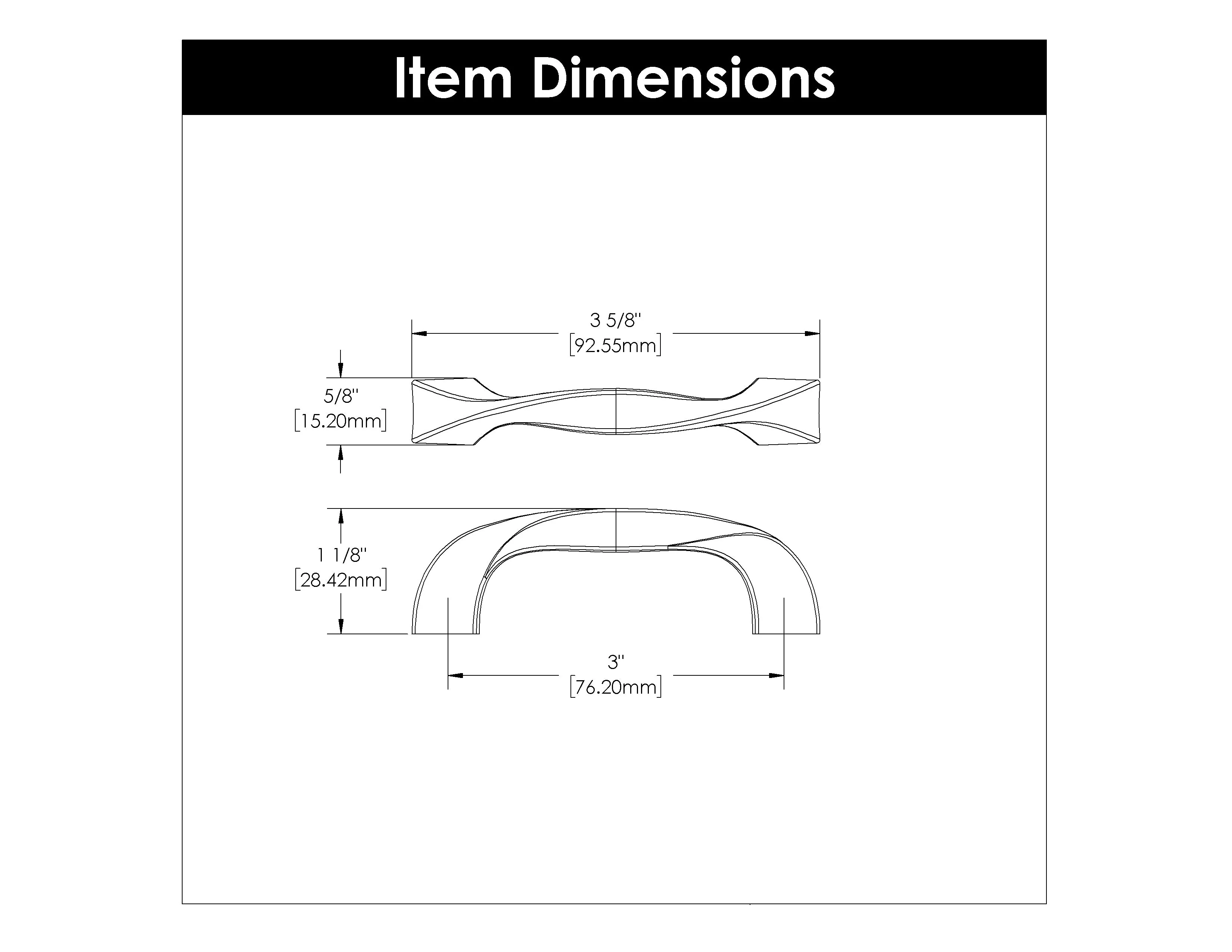 Twist Pull 3 Inch Center to Center Black Iron Finish - Image 3
