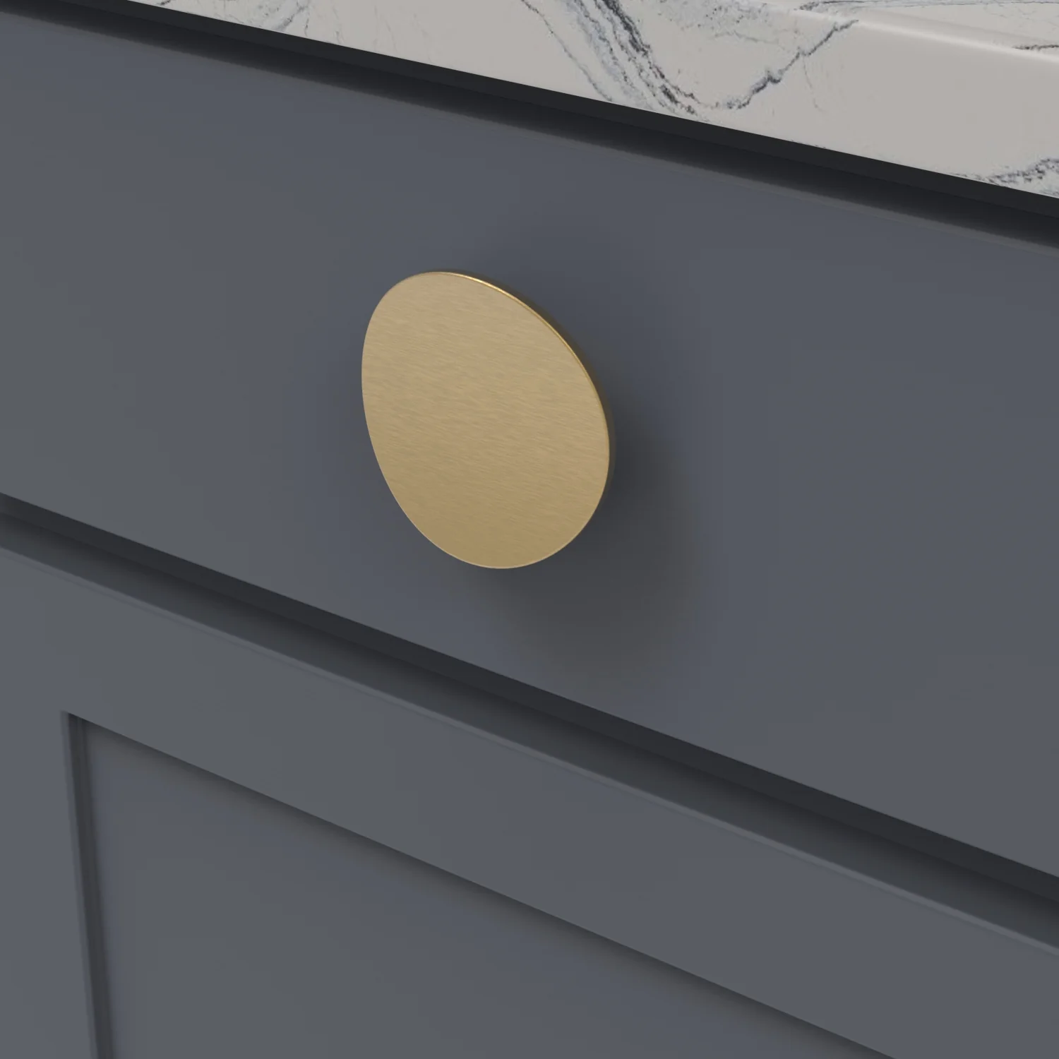 Vale Knob 3 Inch Diameter Brushed Golden Brass Finish - Image 2