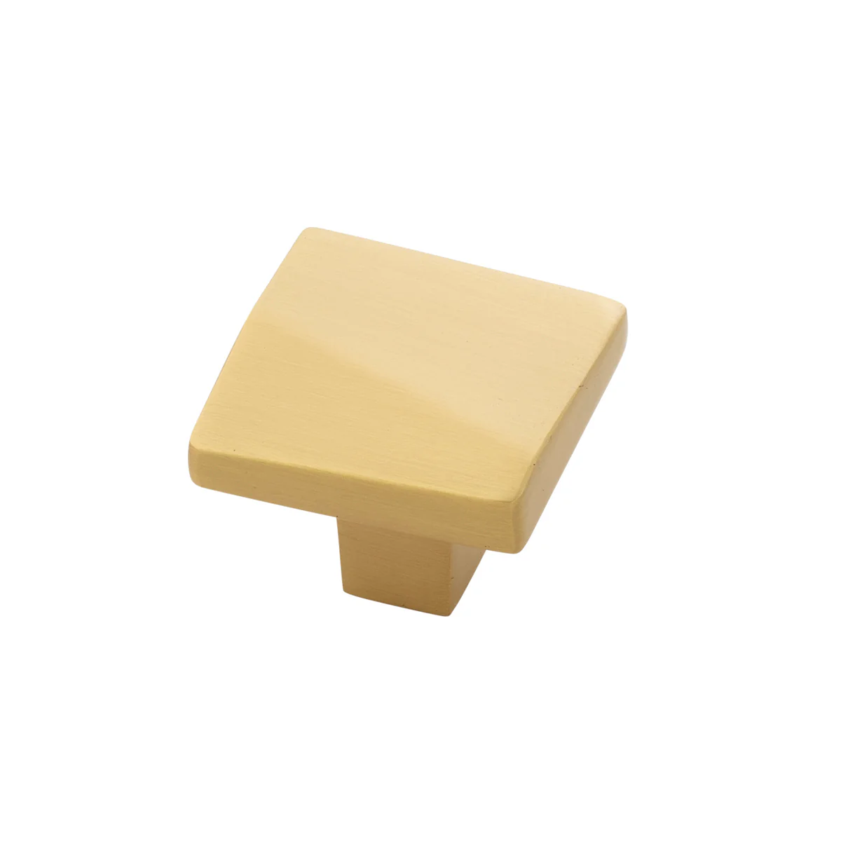 Veer Knob 1-3/8 Inch Square Brushed Golden Brass Finish