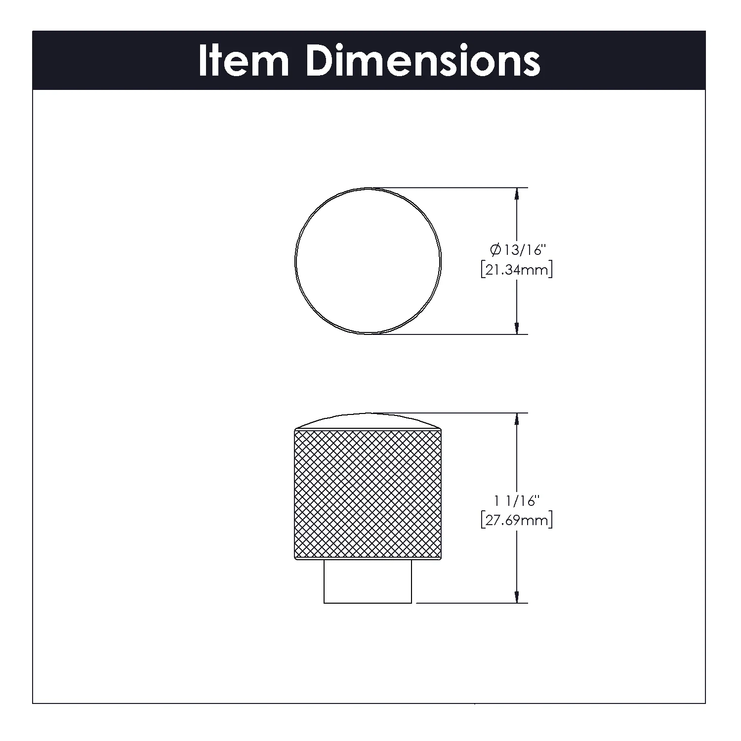 Verge Knob 7/8 Inch Diameter Stainless Steel Finish - Image 3