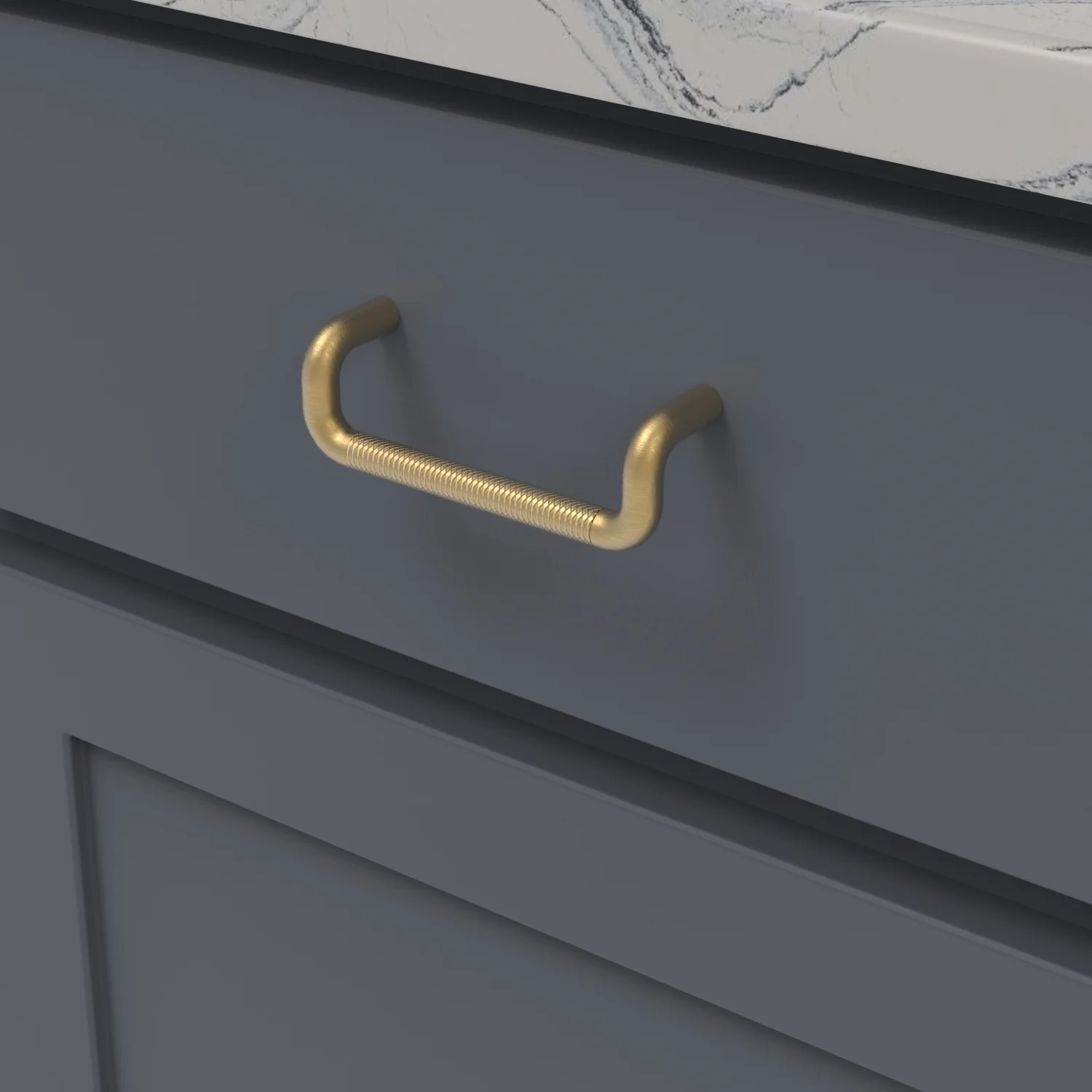 Verge Pull 3-3/4 Inch (96mm) Center to Center Brushed Golden Brass Finish - Image 2
