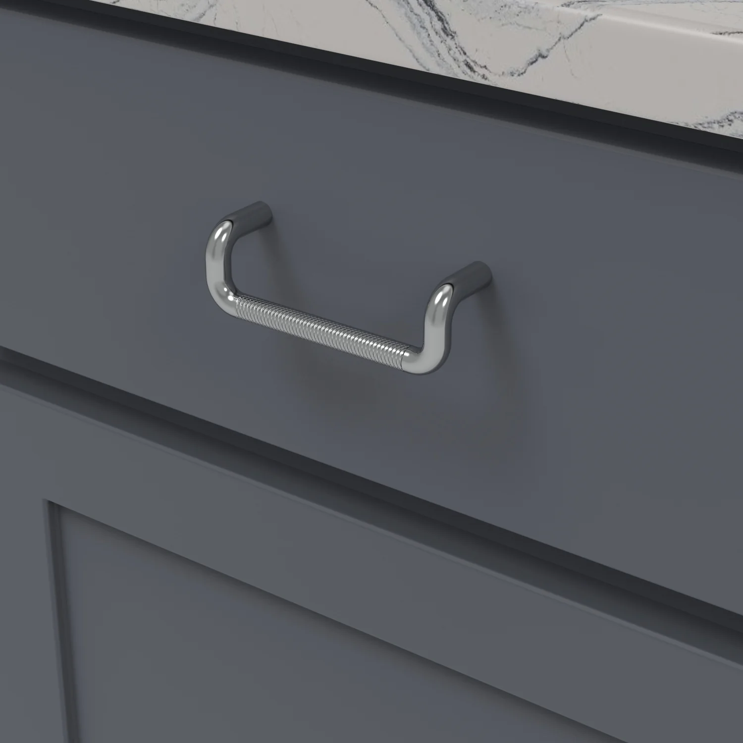 Verge Pull 3-3/4 Inch (96mm) Center to Center Chrome Finish - Image 2